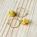 Oorbellen Citroen | 18K verguld & Handbeaded | BY AIS image 0