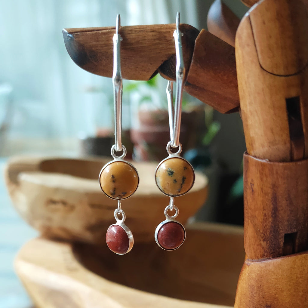 Hoops | Sterling zilver & dendriet opaal & rode jasper | BY AIS image 2