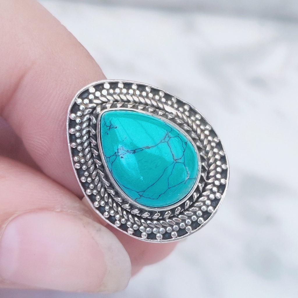 Ring | Sterling zilver & turkoois | maat 17,25 image 1
