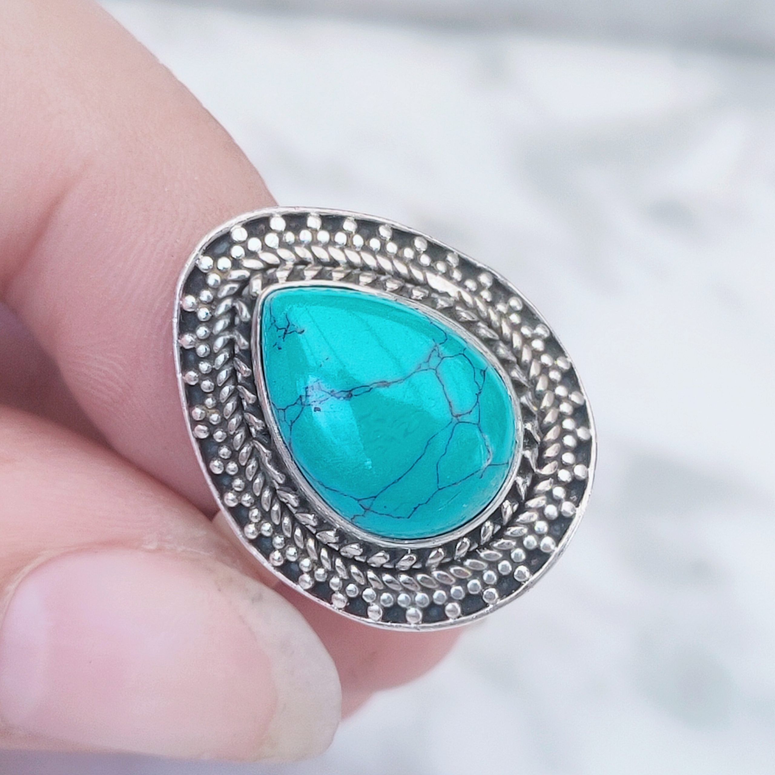 Ring | Sterling zilver & turkoois | maat 17,25 image 1