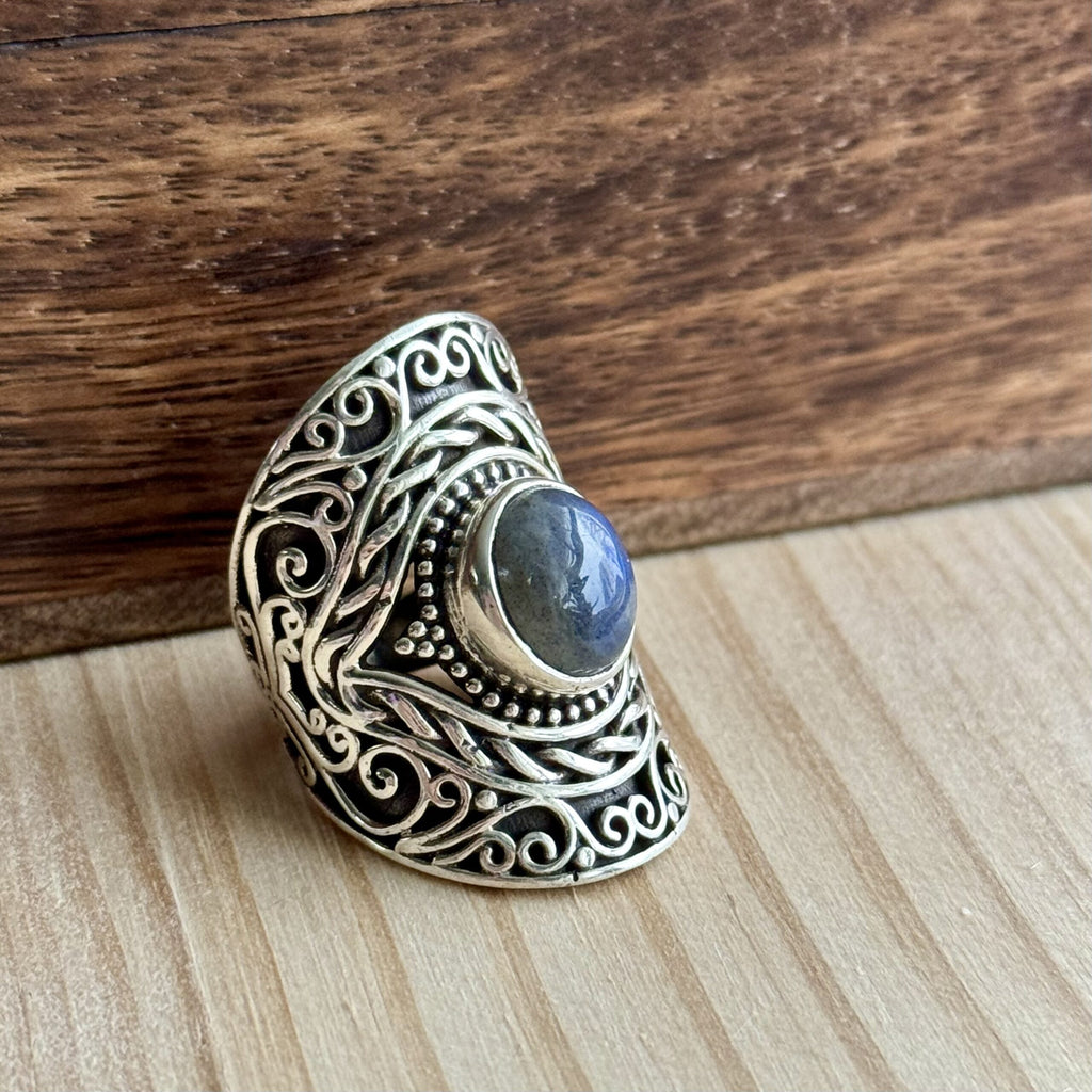 Ring | Sterling zilver & labradoriet | maat 17,5 image 0