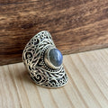 Ring | Sterling zilver & labradoriet | maat 17,5 image 0