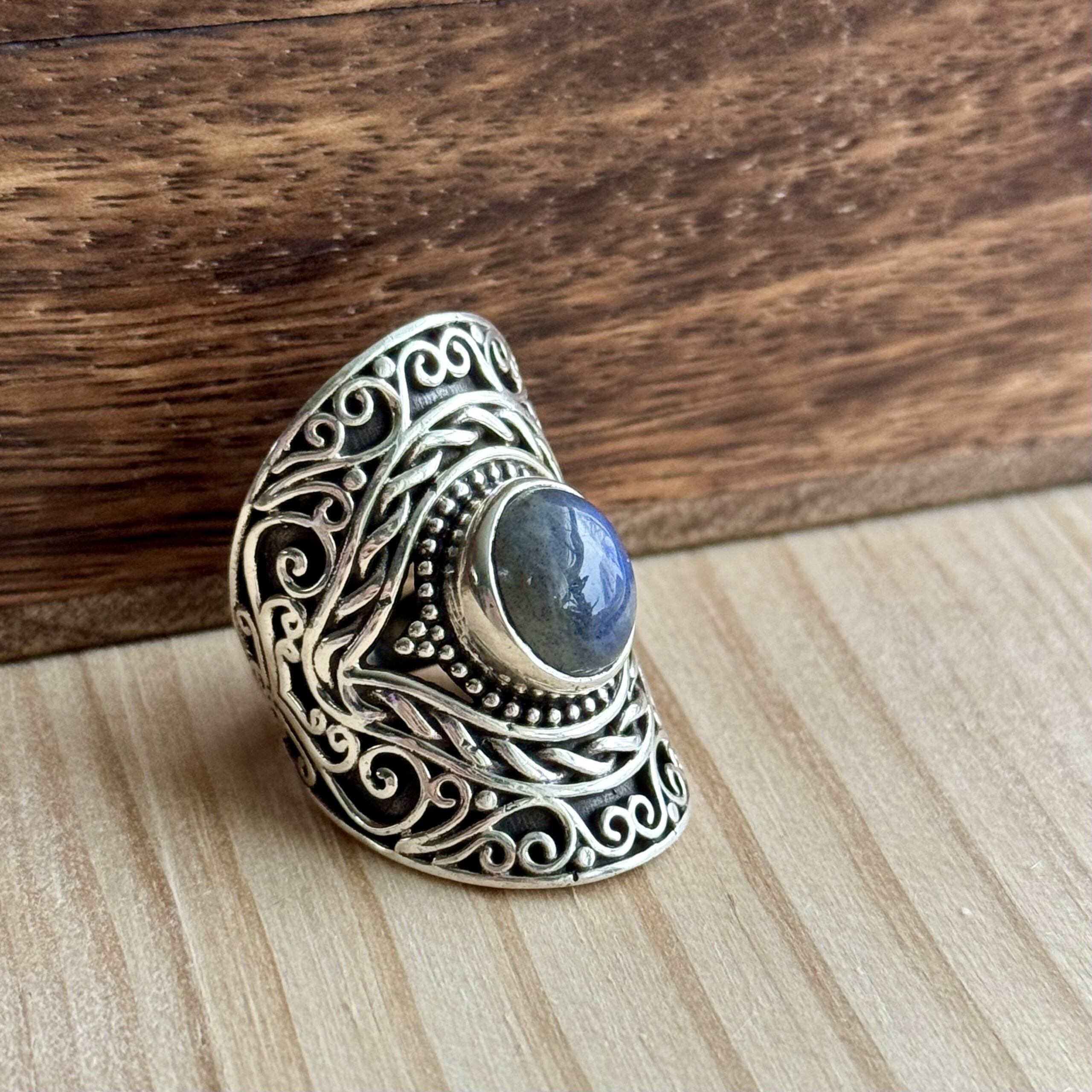 Ring | Sterling zilver & labradoriet | maat 17,5 image 0