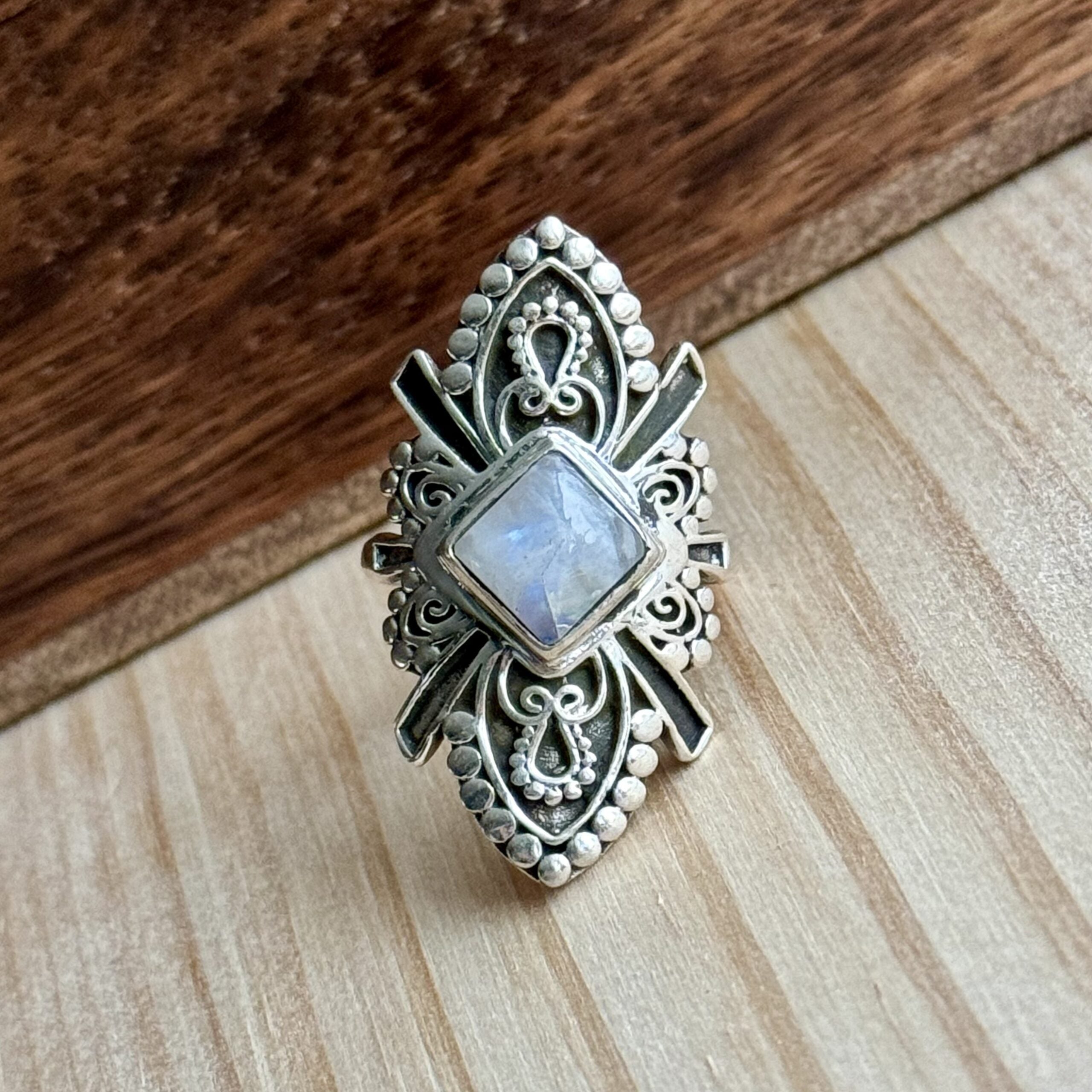 Ring | Sterling zilver & maansteen | maat 17,75 image 0