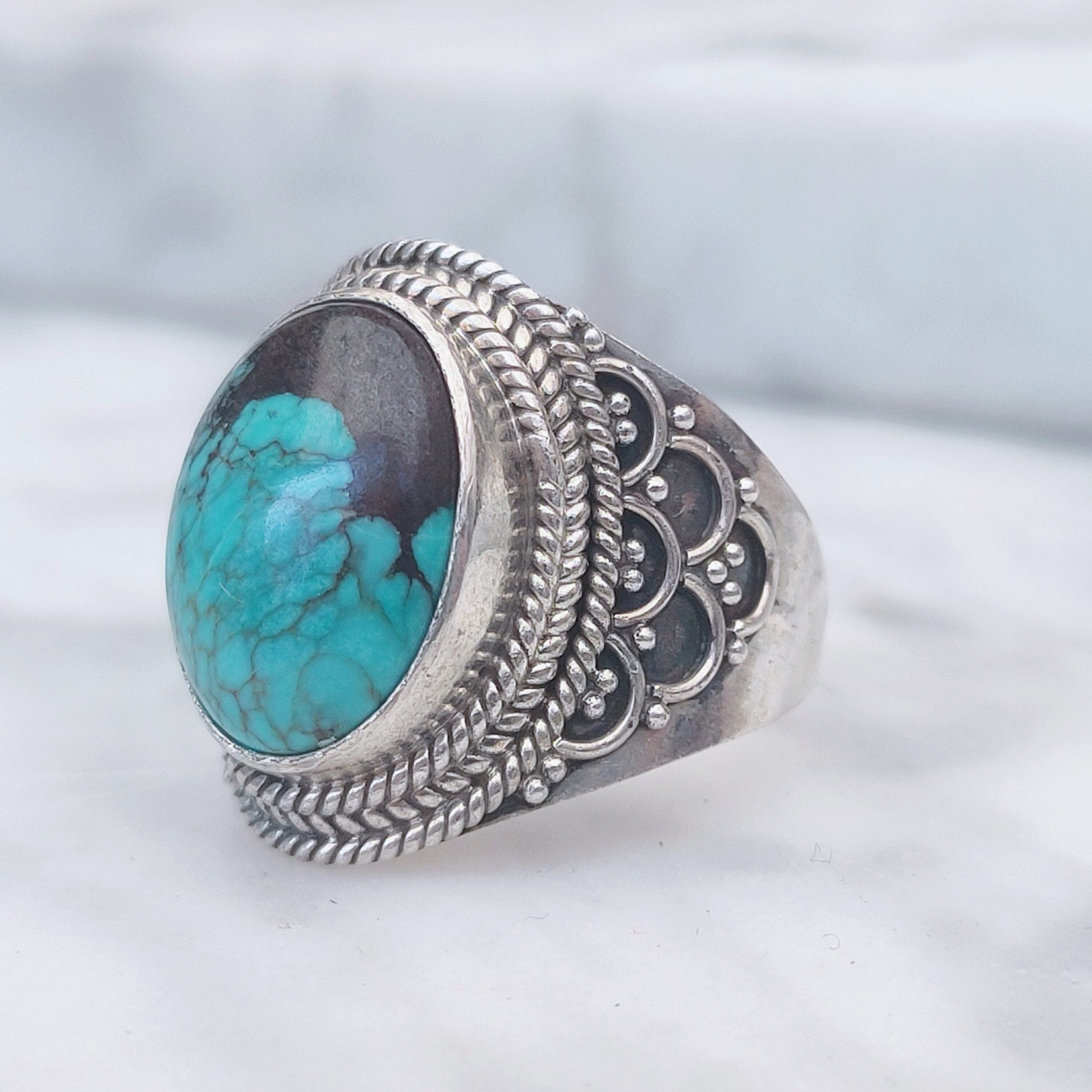 Ring | Sterling zilver & turkoois | maat 17 image 0
