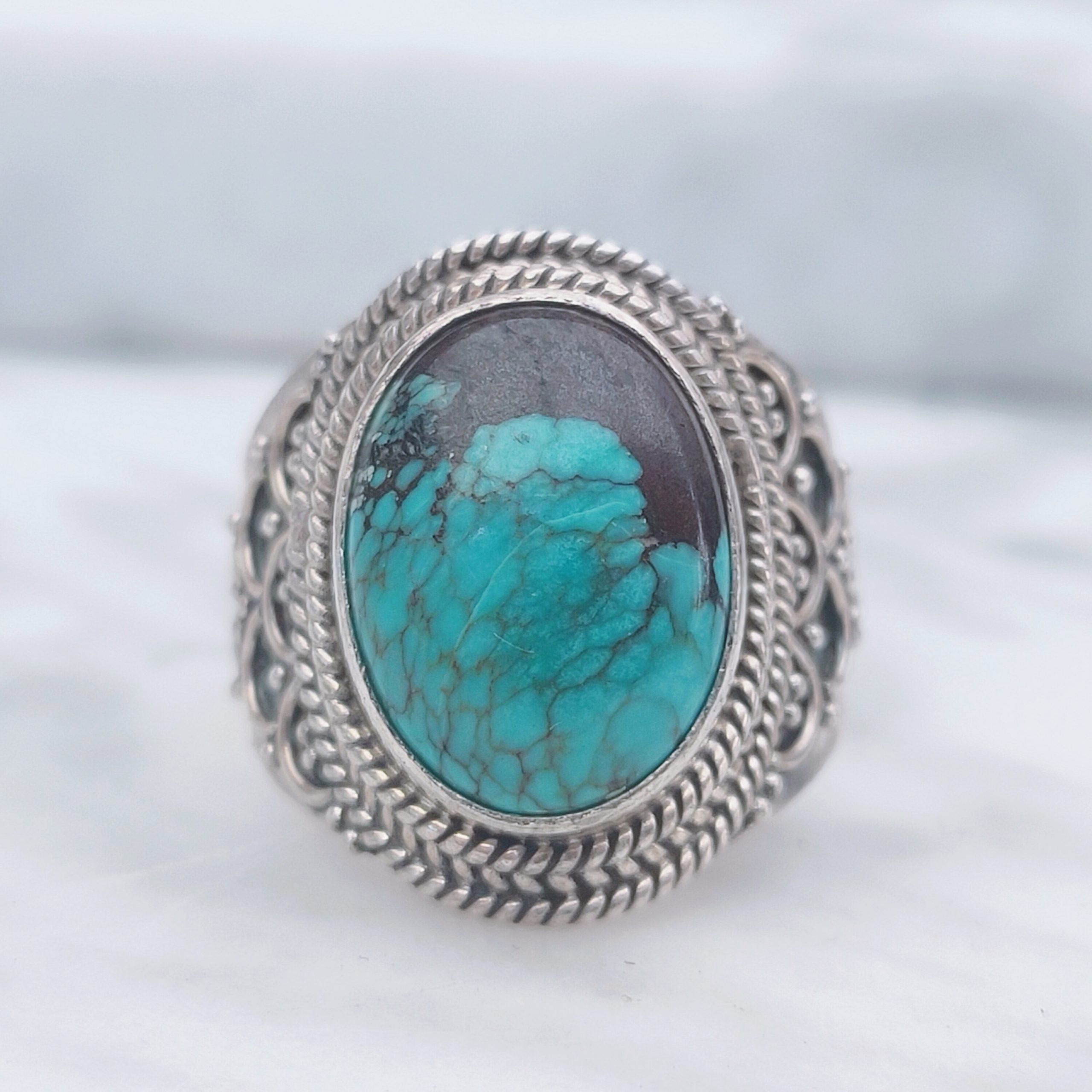 Ring | Sterling zilver & turkoois | maat 17 image 1