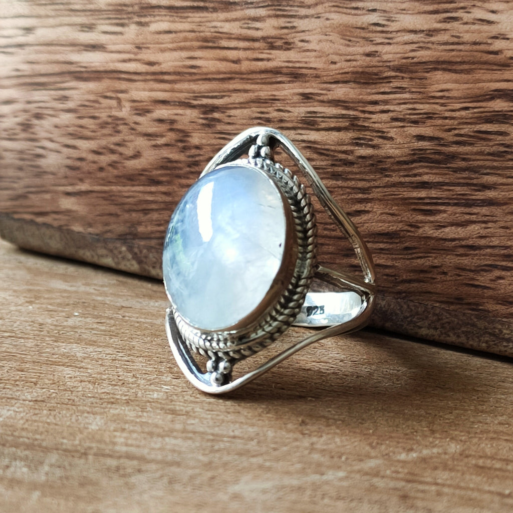 Ring Sundar | Sterling zilver & maansteen | maat 17,5 image 4