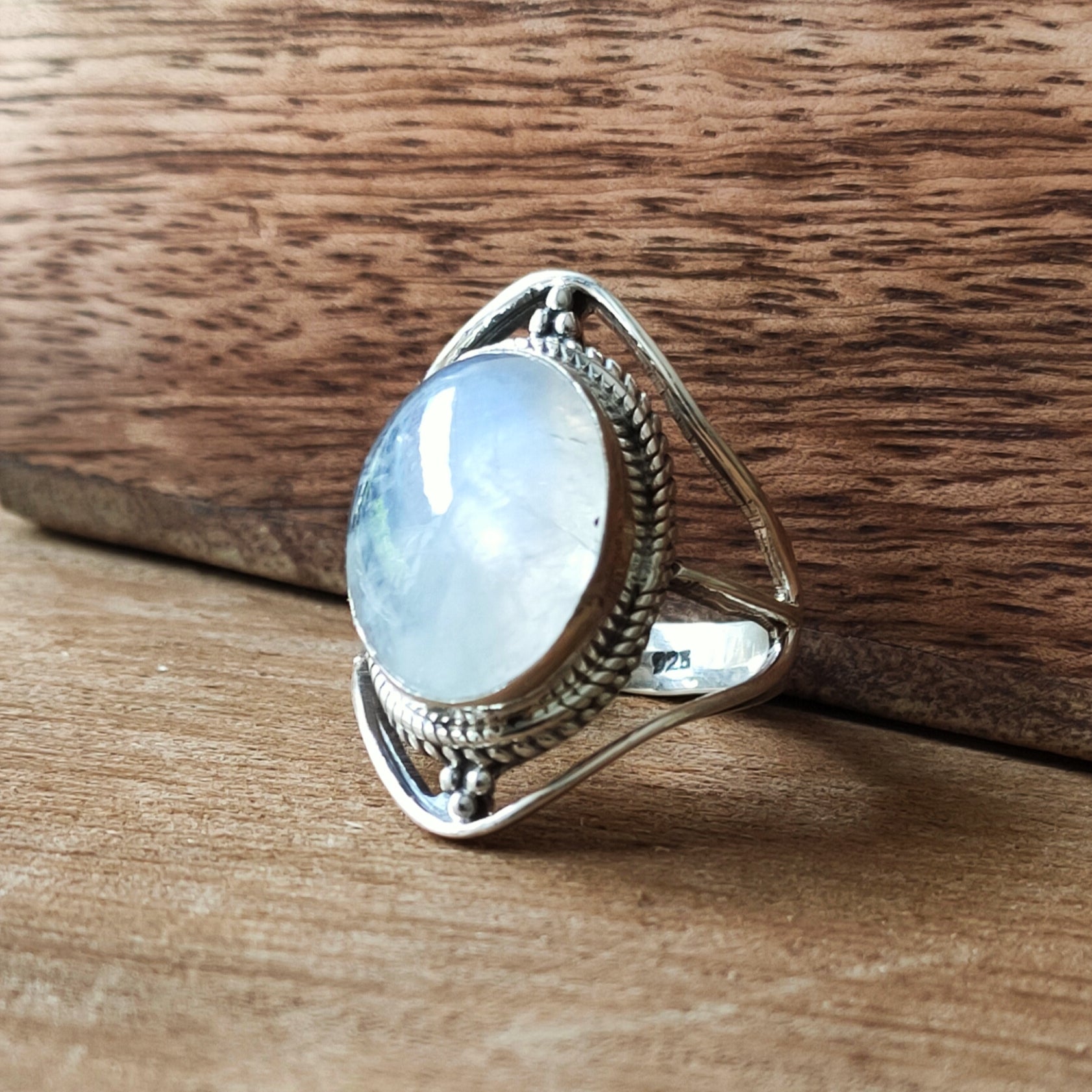 Ring Sundar | Sterling zilver & maansteen | maat 17,5 image 4