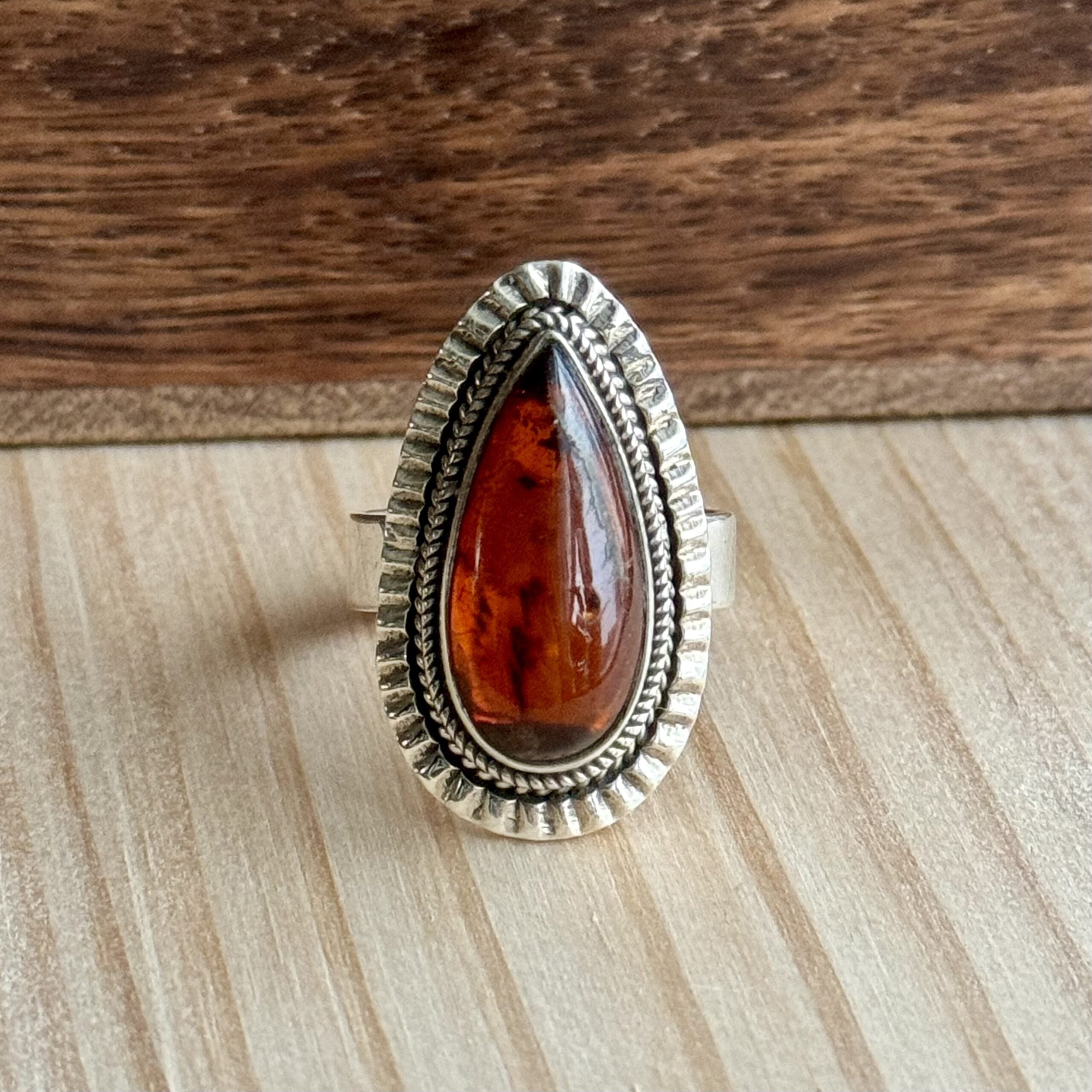 Ring | Sterling zilver & amber | maat 18,75 image 1
