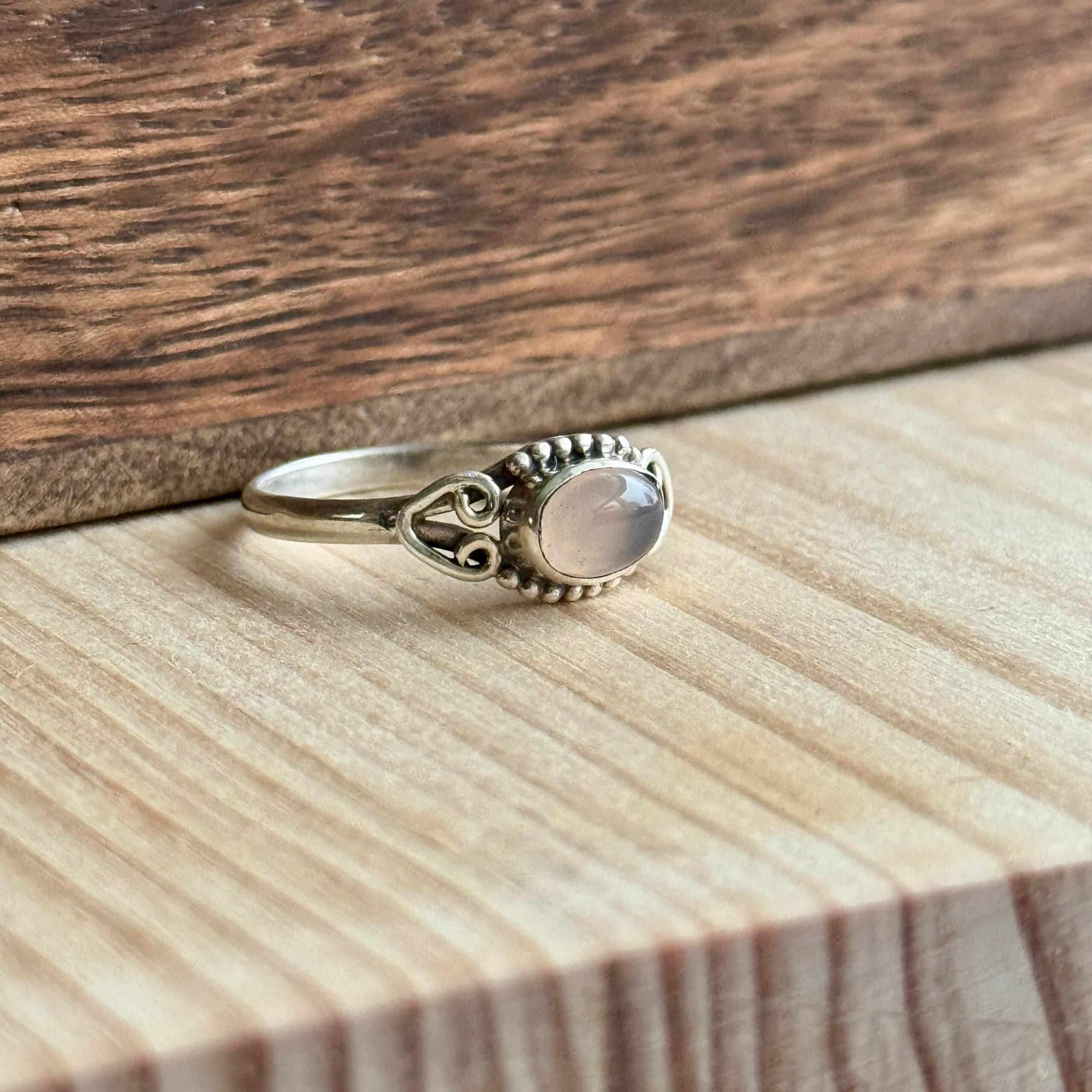 Ring | Sterling zilver & rozenkwarts | maat 18,25 image 1