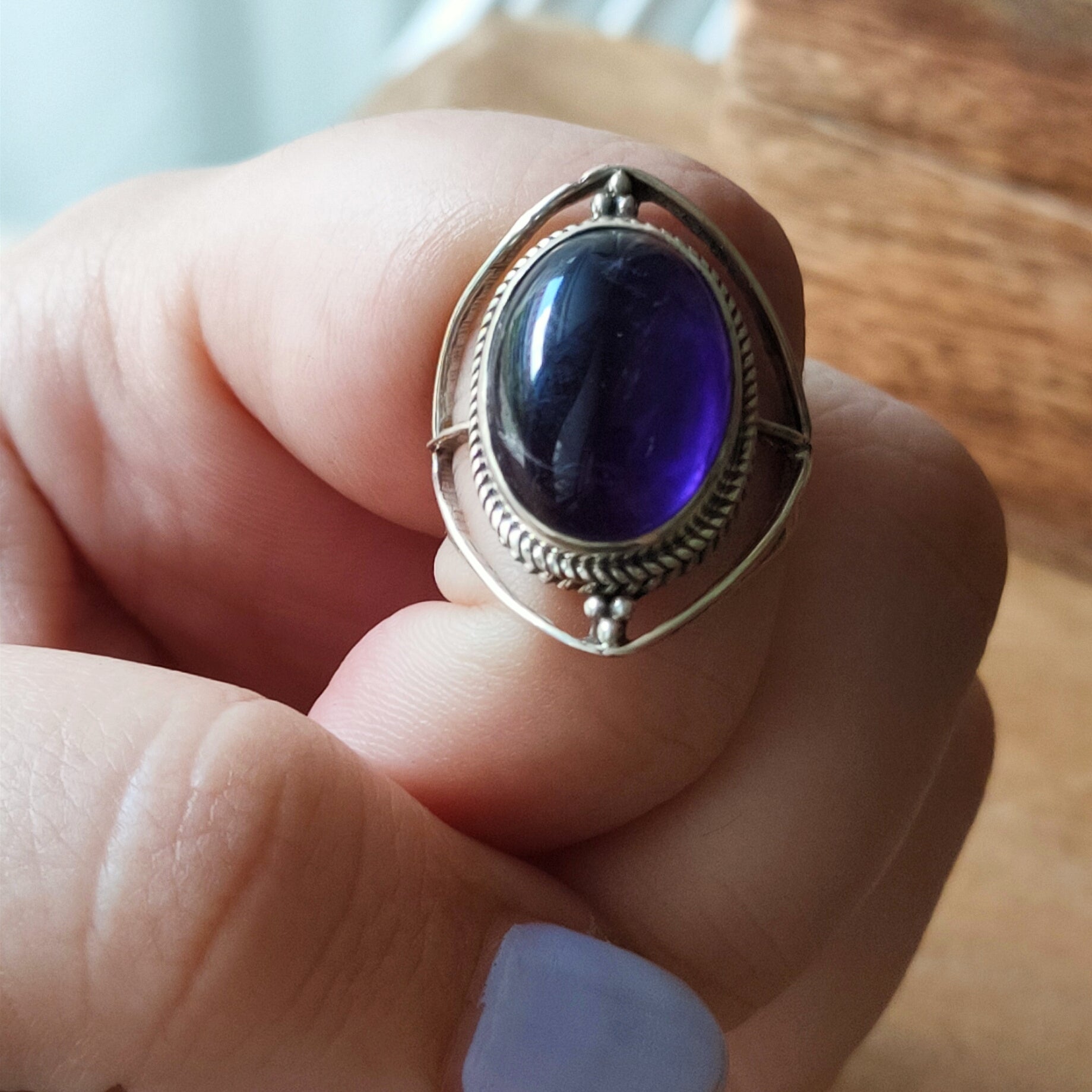 Ring Sundar | Sterling zilver & amethist | maat 17,75 image 1