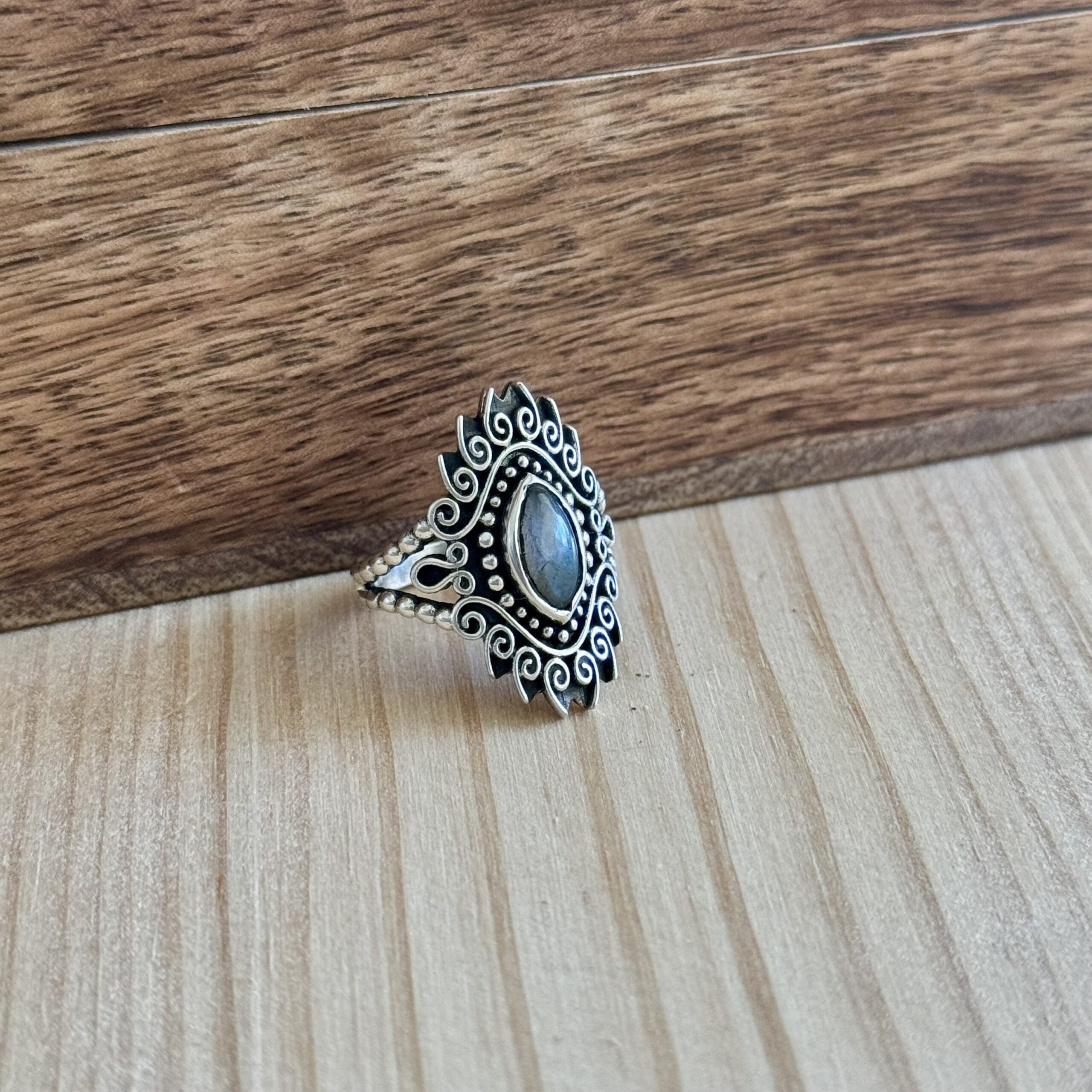 Ring | Sterling zilver & labradoriet | maat 17,25 image 1