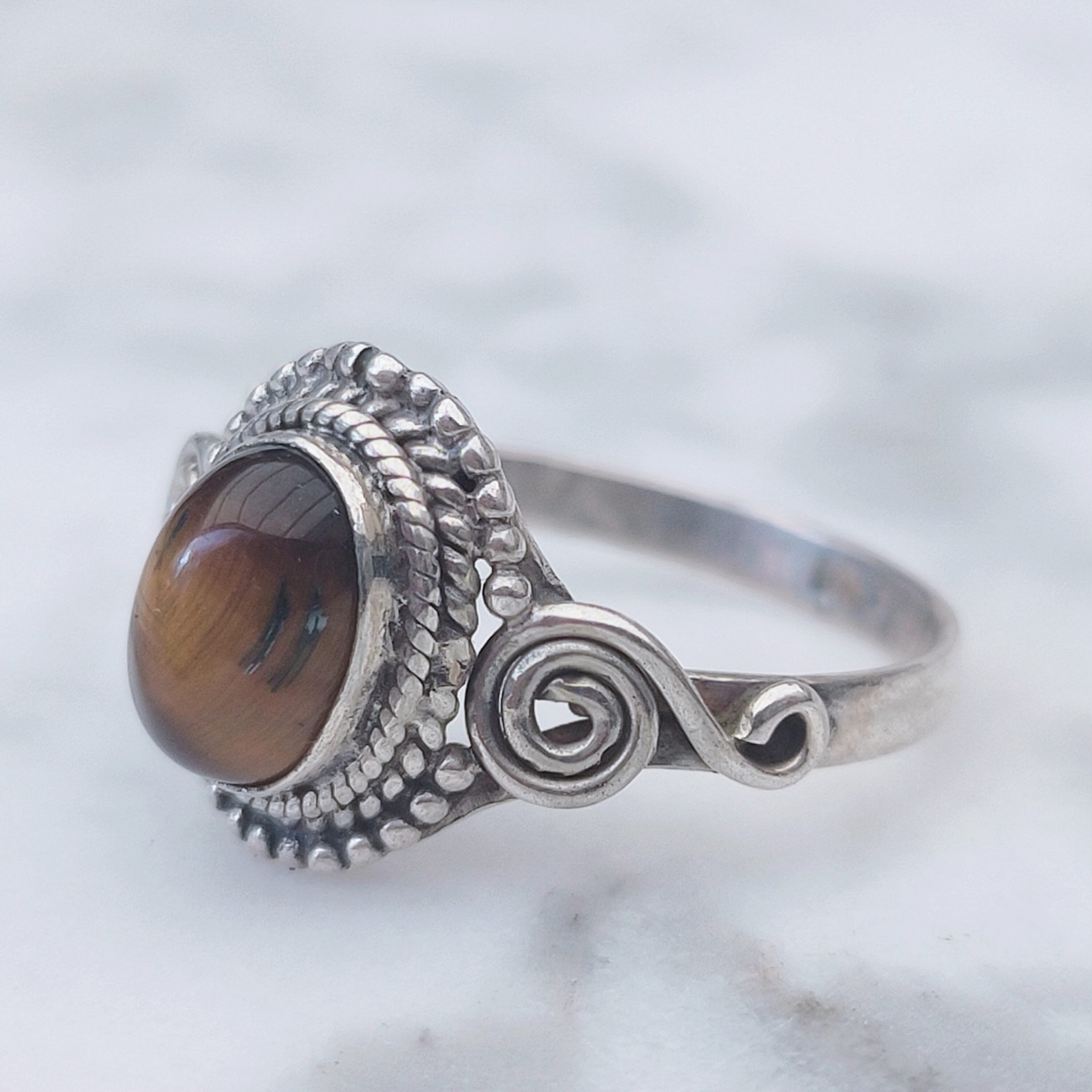 Ring | Sterling zilver & tijgeroog | maat 17,5 image 3