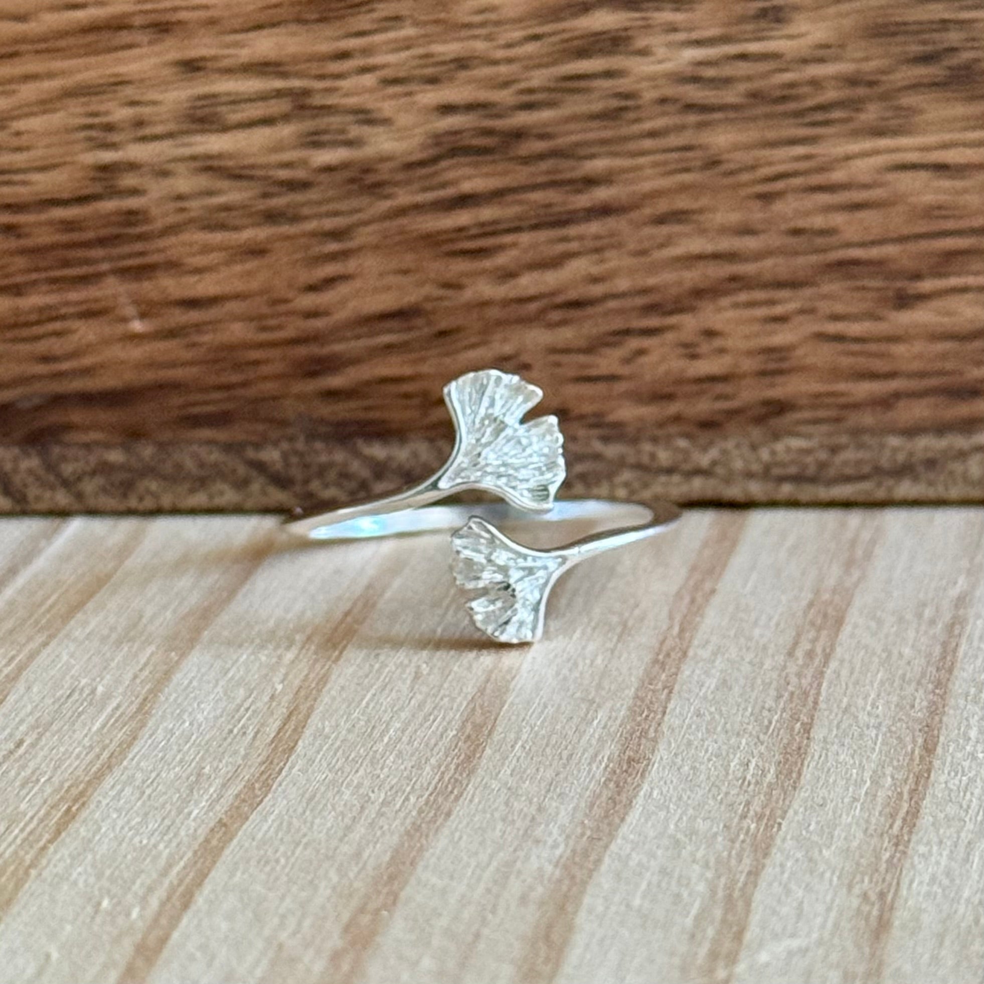 Ring Ginkgo | Sterling zilver | verstelbaar image 2