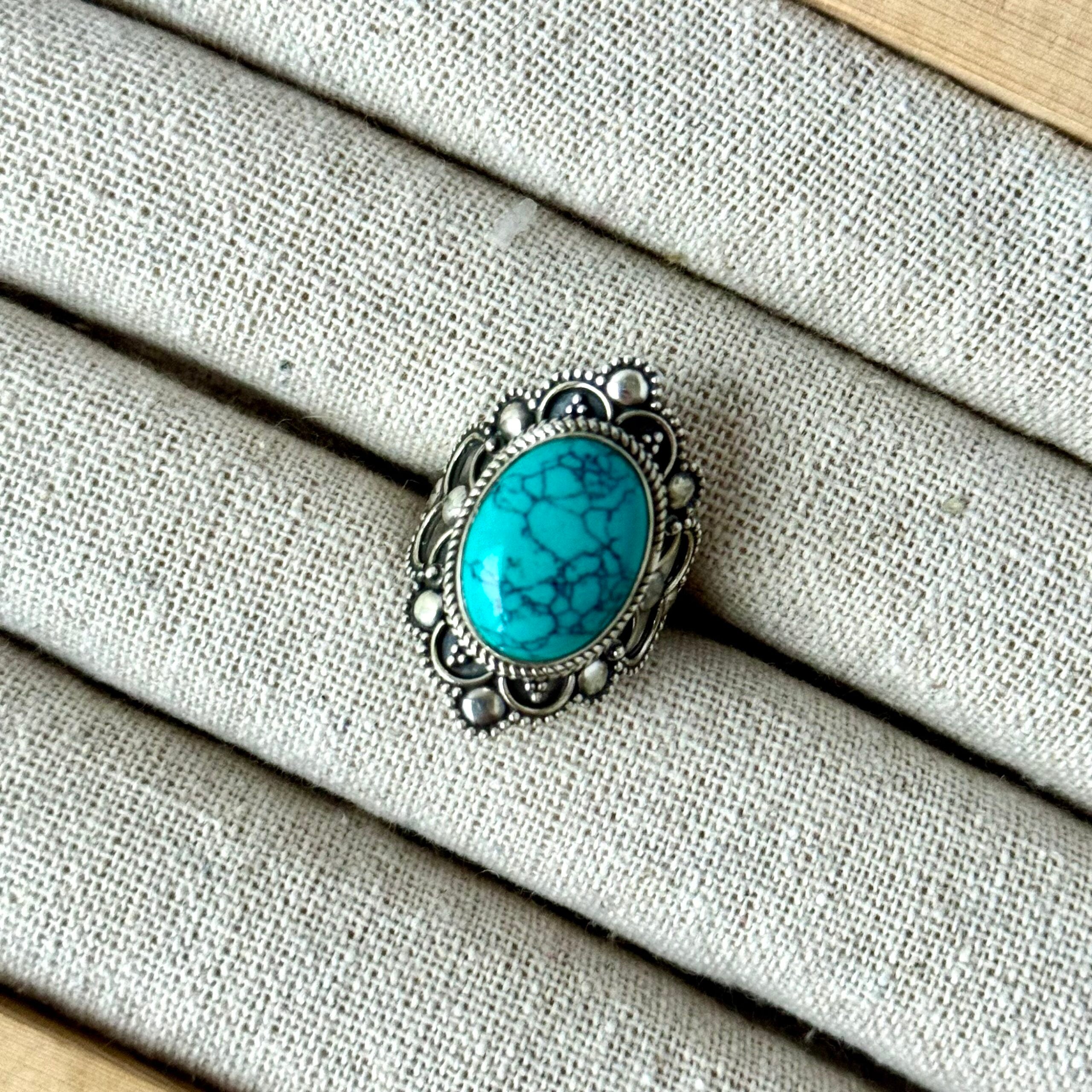 Ring | Sterling zilver & turkoois | maat 17 image 0
