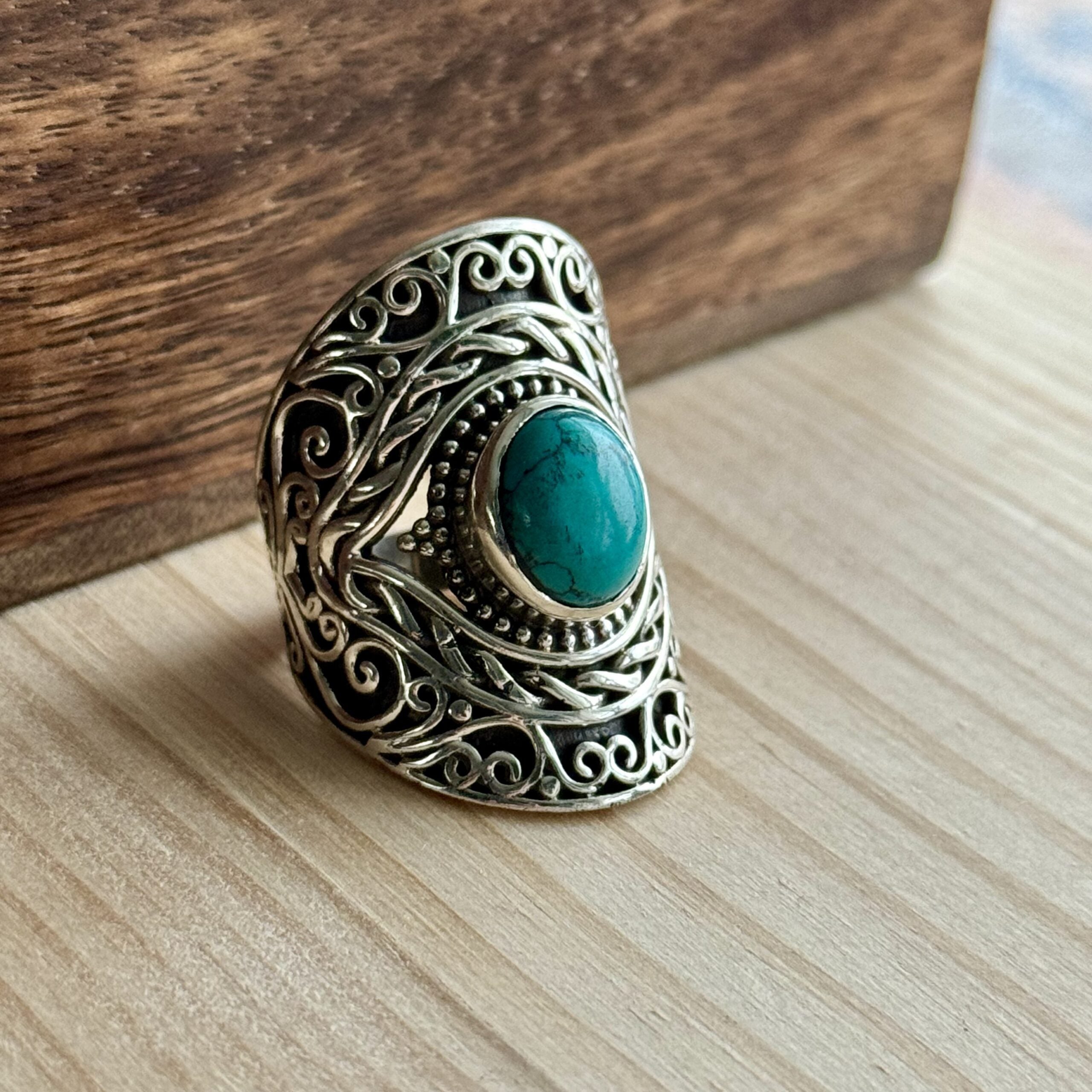 Ring | Sterling zilver & turkoois | maat 18,5 image 1