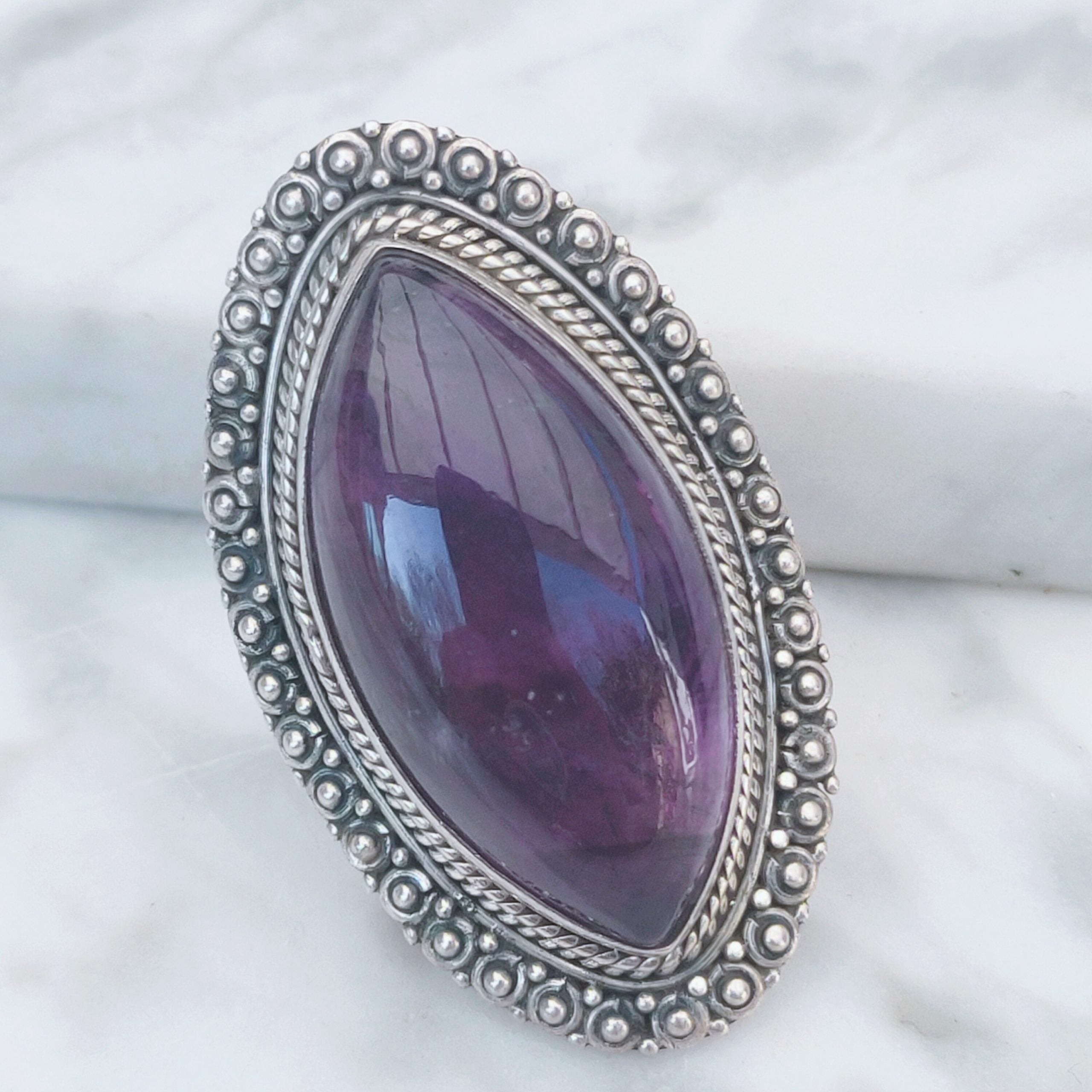 Ring | Sterling zilver & amethist | maat 19 image 1