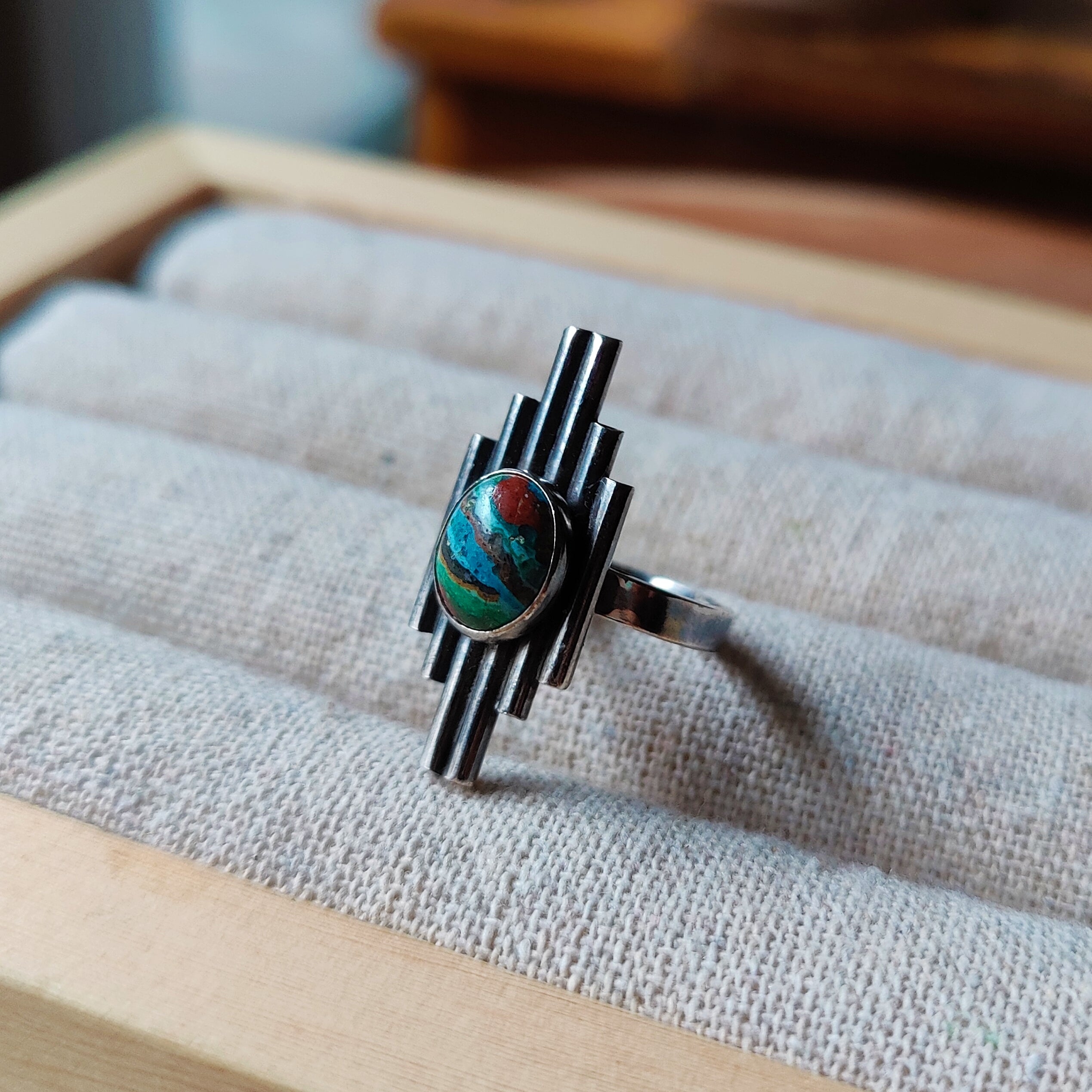 Ring | Sterling zilver &amp; calsilica | maat 16 | BY AIS image 1