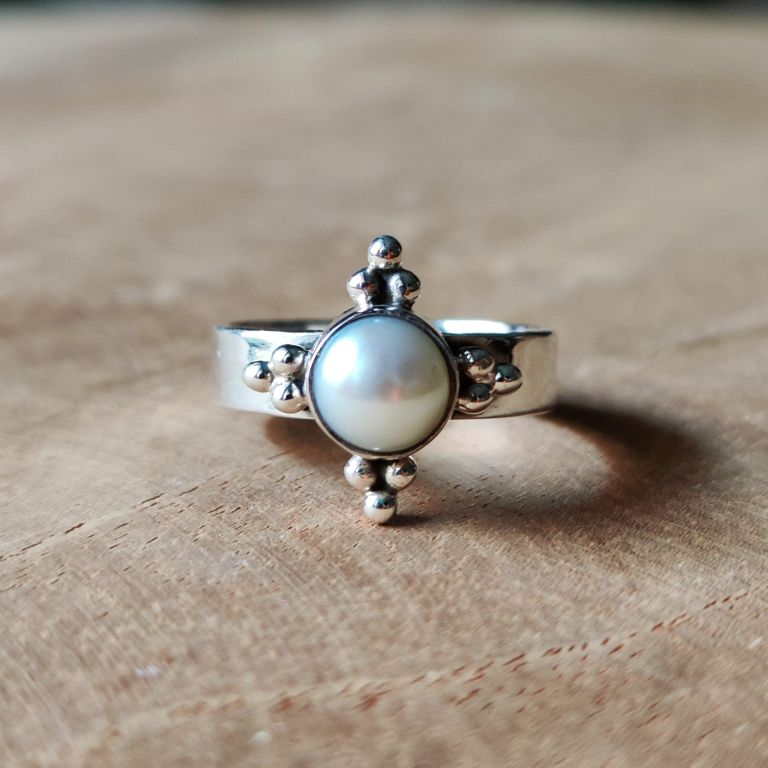 Ring Duniya | Sterling zilver & parel | maat 18 image 3
