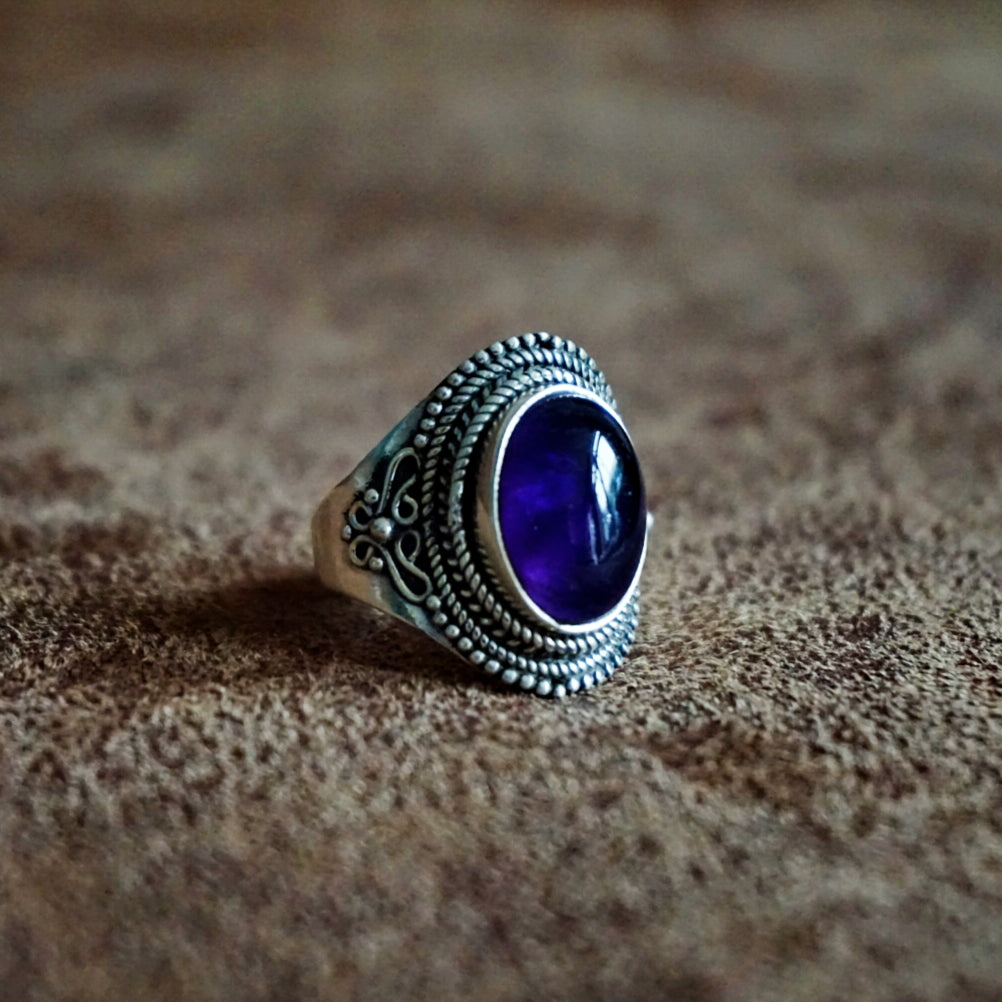 Ring | Sterling zilver & amethist | maat 18 image 2