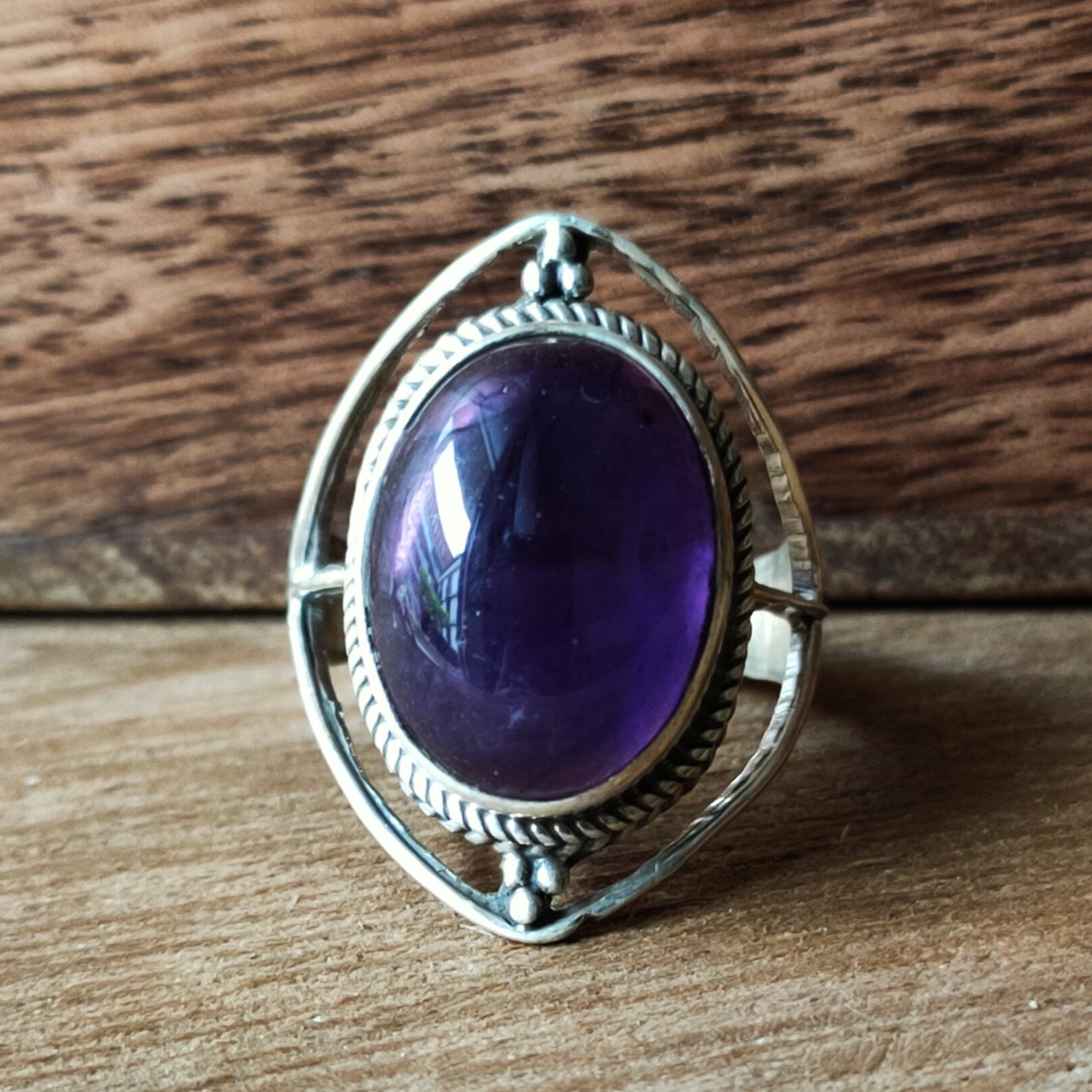 Ring Sundar | Sterling zilver & amethist | maat 17,75 image 3