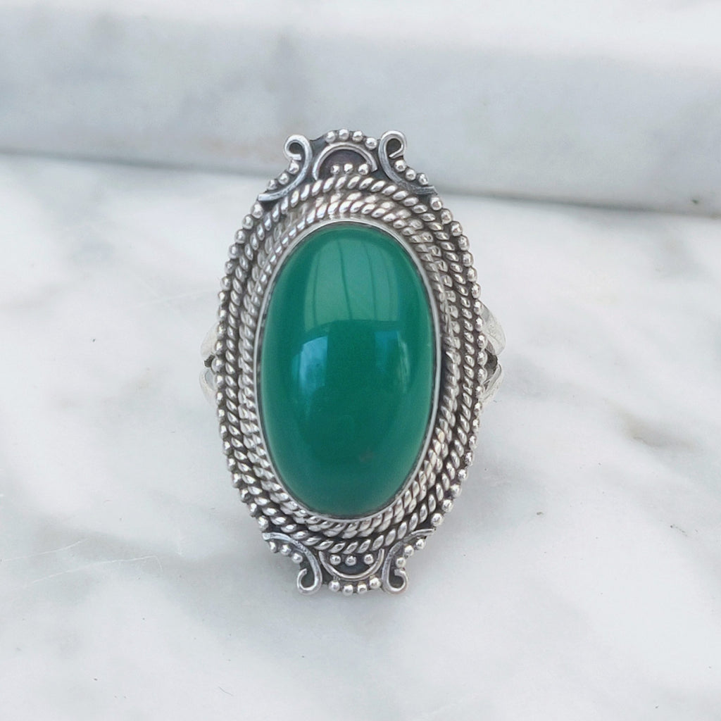 Ring | Sterling zilver & jade | maat 17,25 image 2