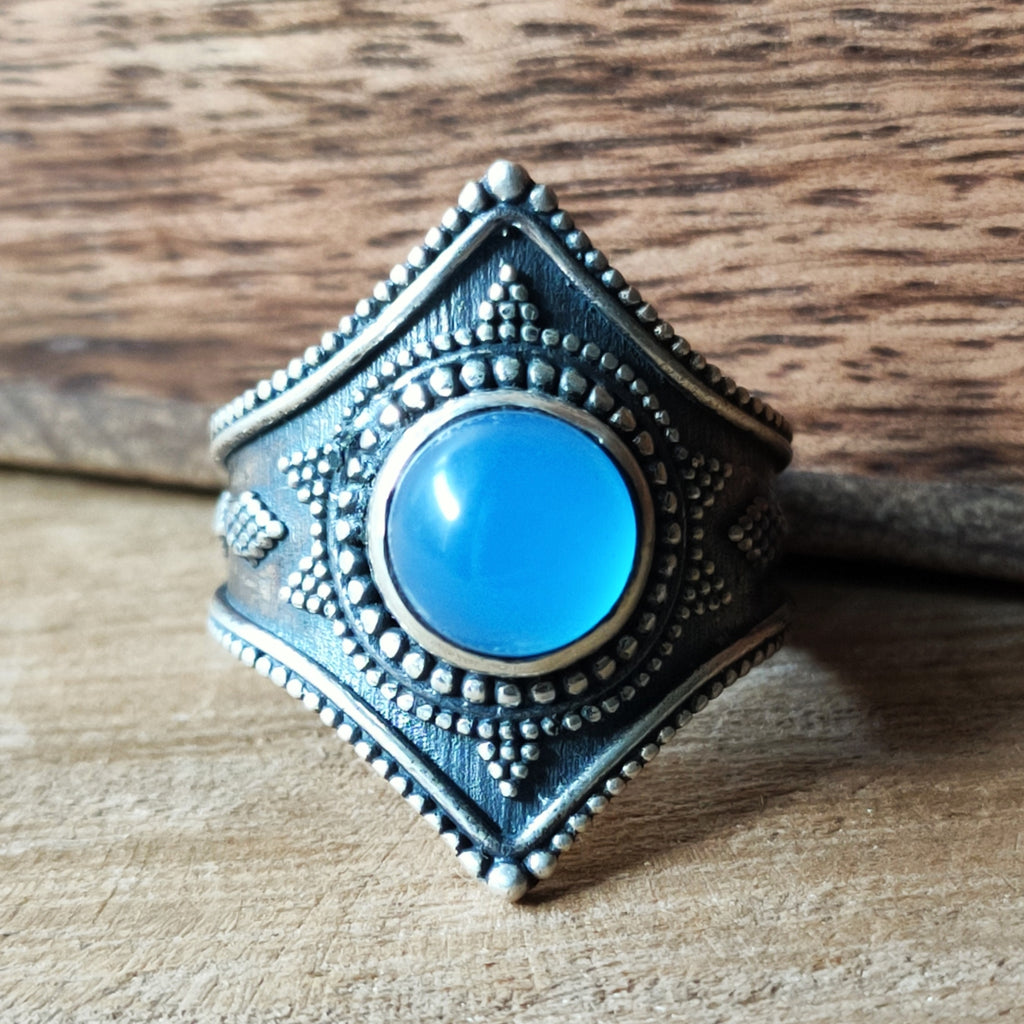 Ring Gajner | Sterling zilver & chalcedoon | maat 18,5 image 0