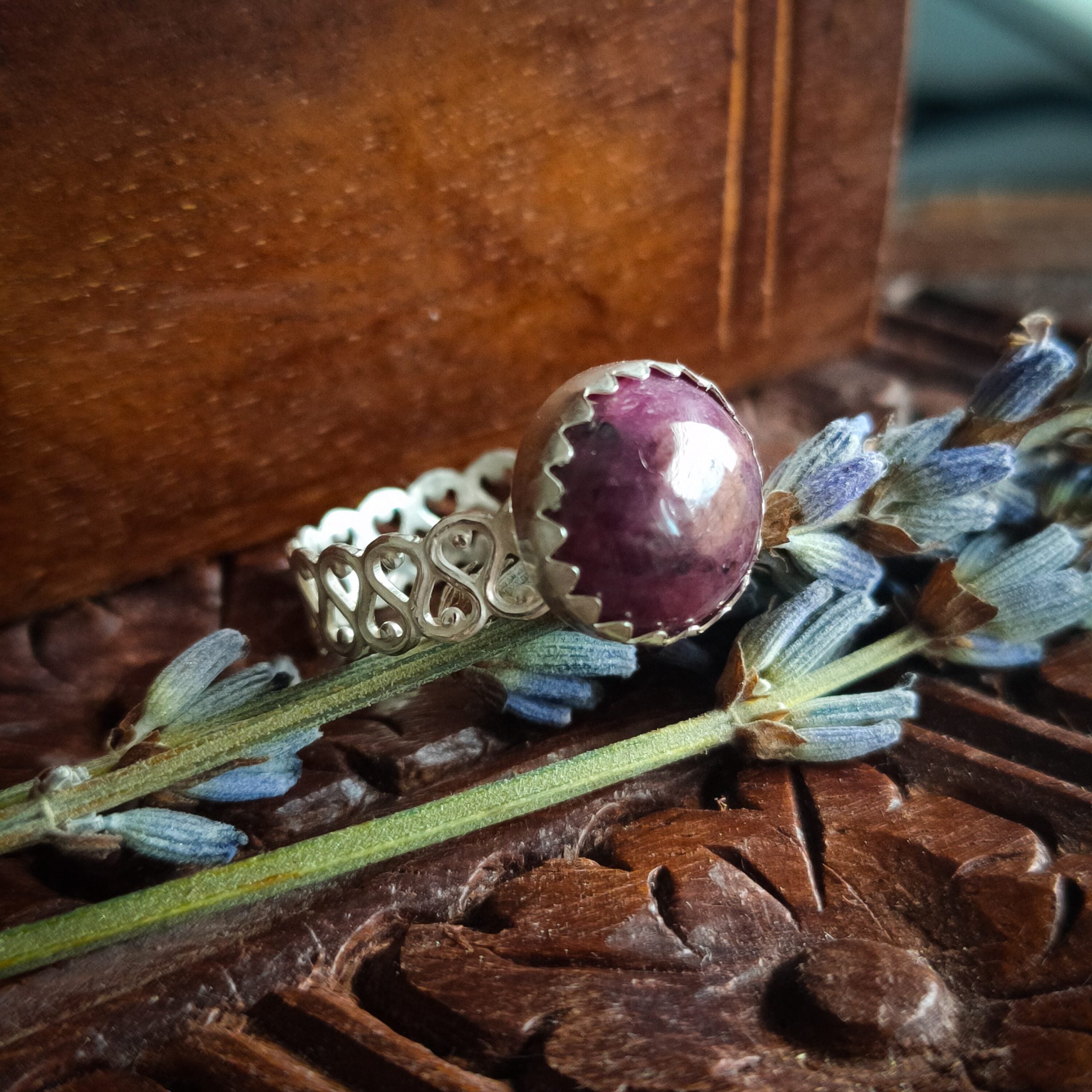 Ring sterling zilver & robijn | maat 16,5 | BY AIS image 1