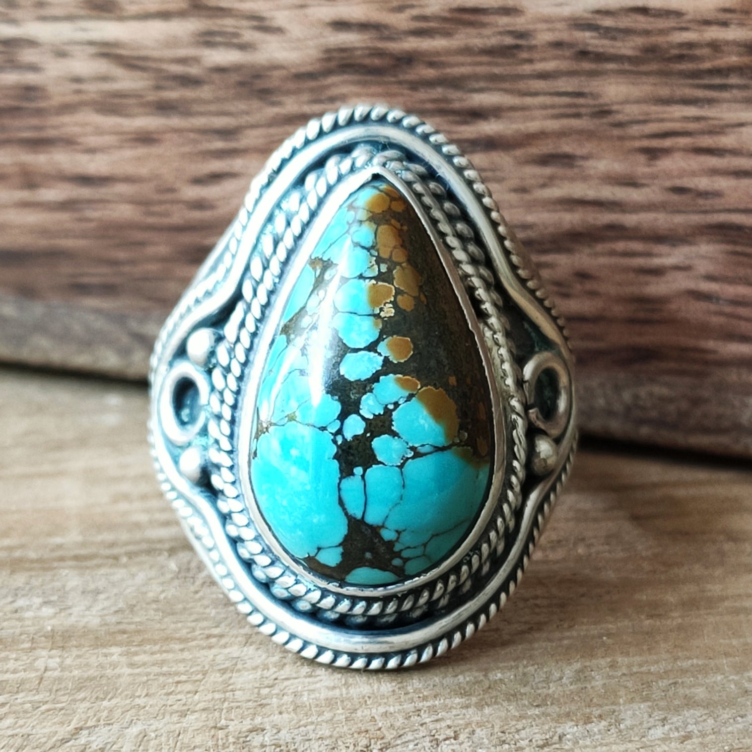 Ring | Sterling zilver & turkoois | maat 18 image 2