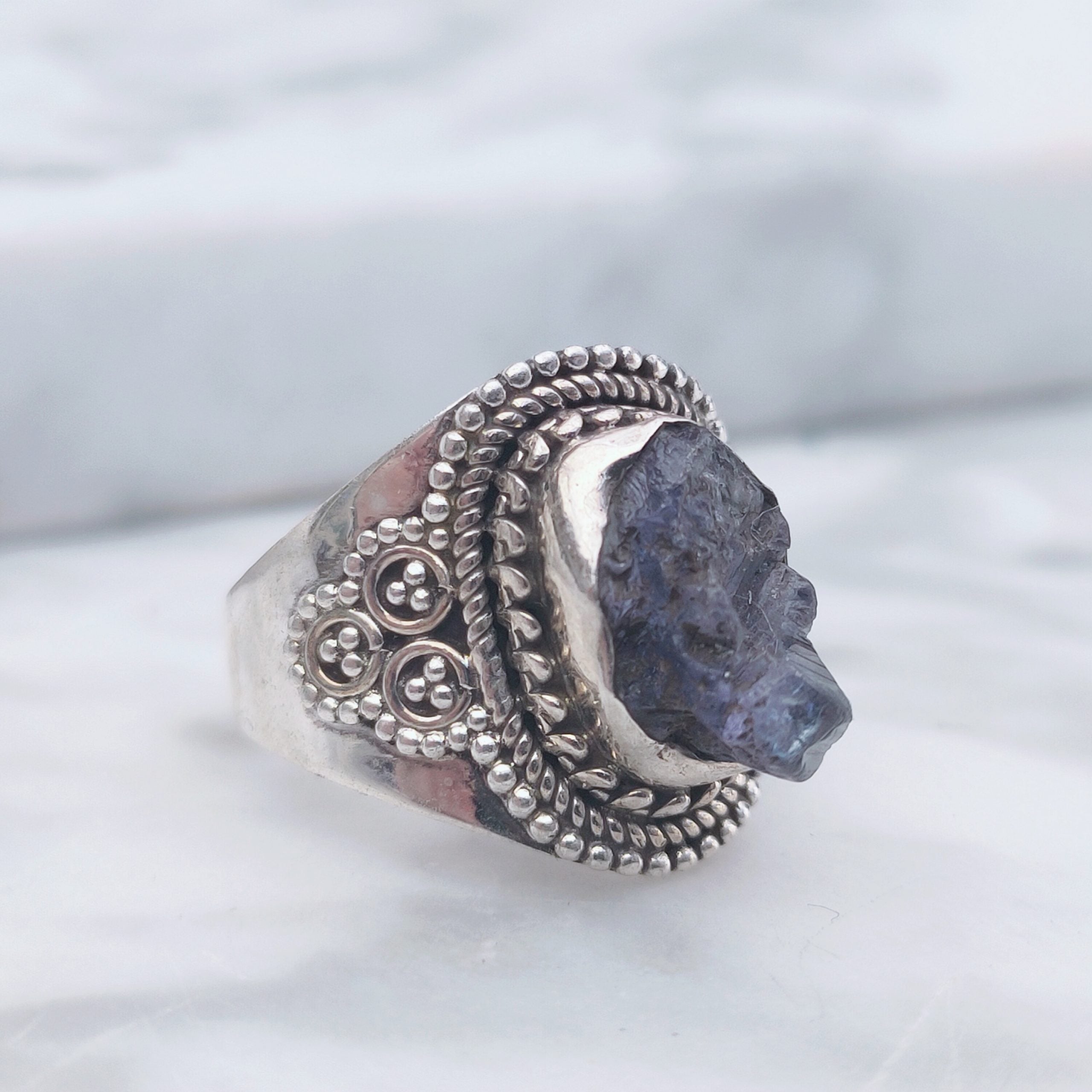 Ring | Sterling zilver & tanzaniet | maat 17,5 image 2