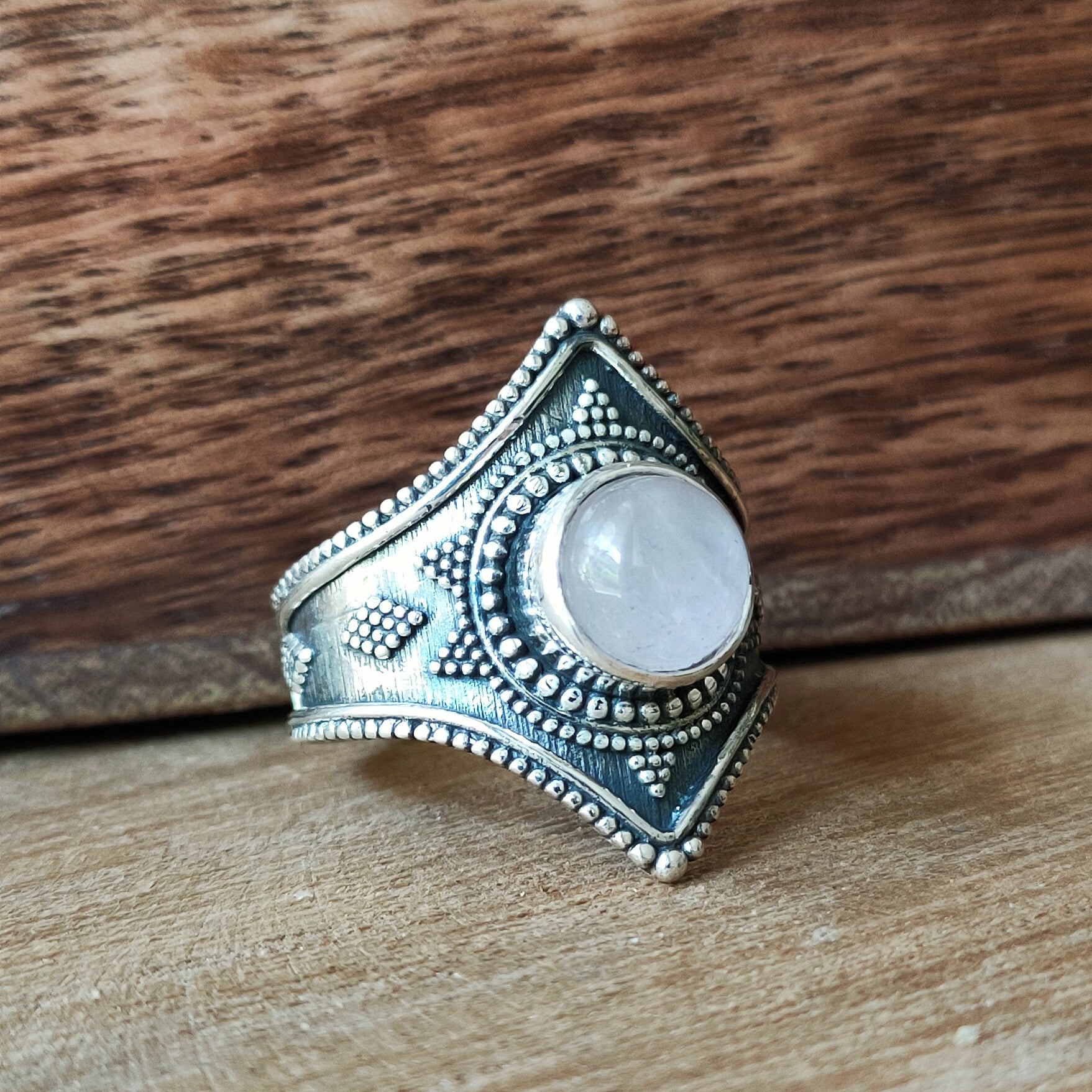 Ring Gajner | Sterling zilver & rozenkwarts | maat 18,5 image 0