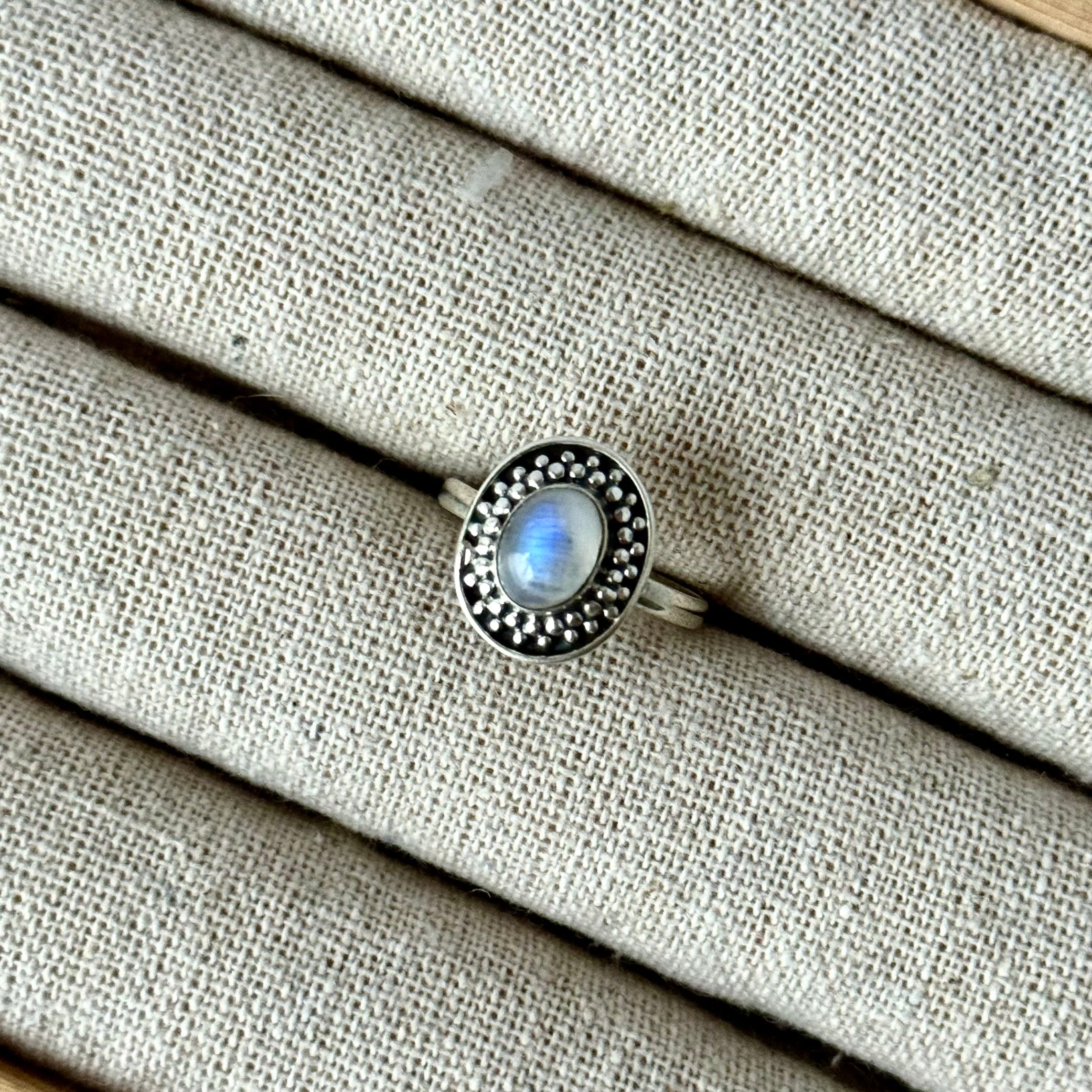 Ring | Sterling zilver & maansteen | maat 17,5 image 0