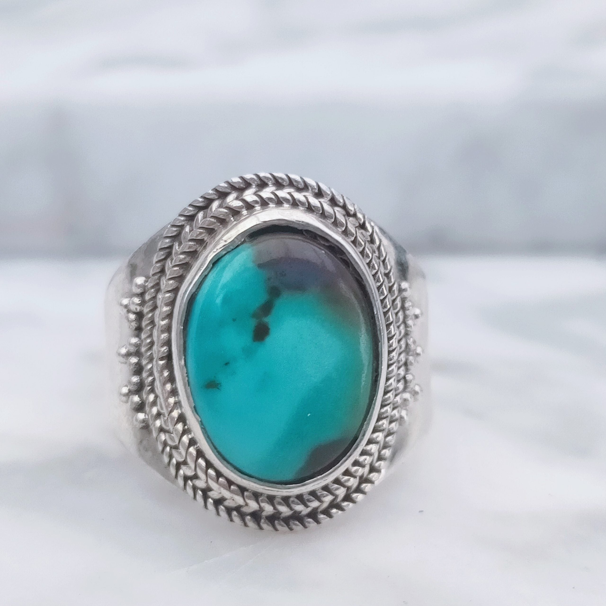 Ring | Sterling zilver & turkoois | maat 18,5 image 1