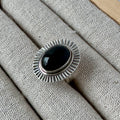 Ring | Sterling zilver & onyx | maat 18 image 0