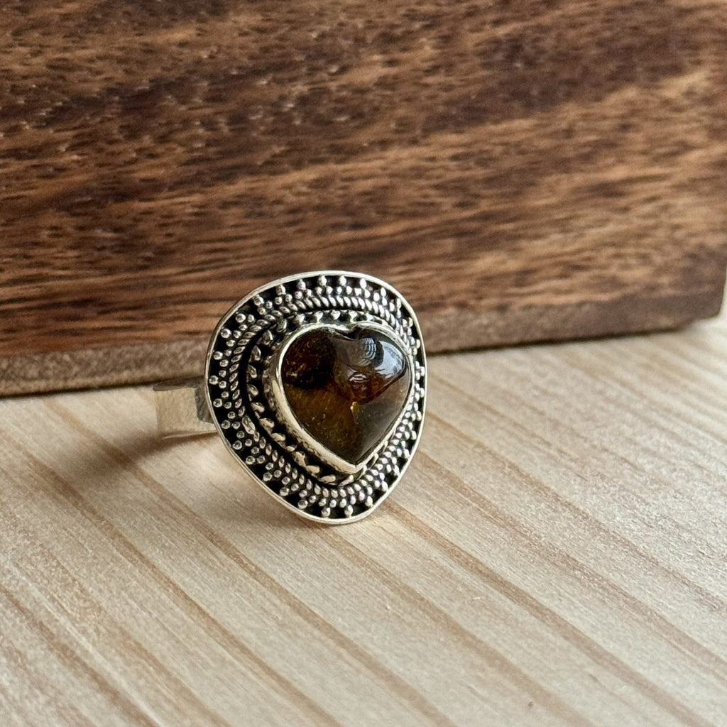 Ring | Sterling zilver & amber | maat 18,5 image 2