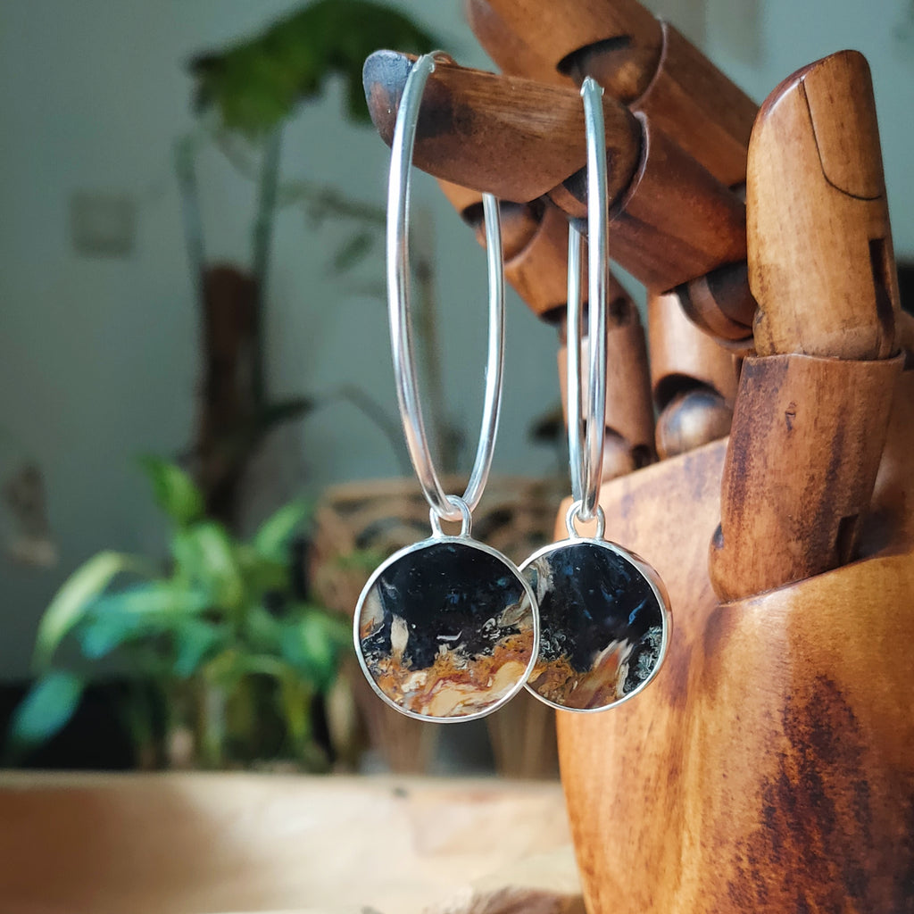Hoops | Sterling zilver & palm root agate | BY AIS image 0