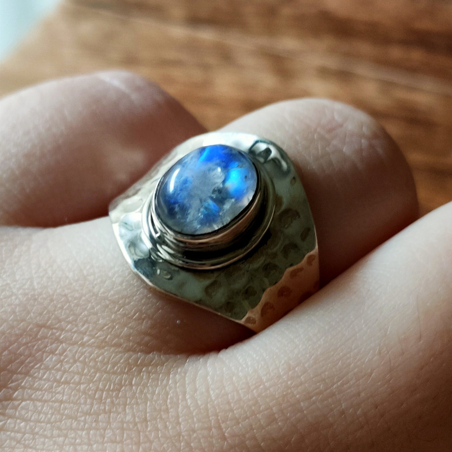 Ring Bundi | Sterling zilver & maansteen | verstelbaar image 1