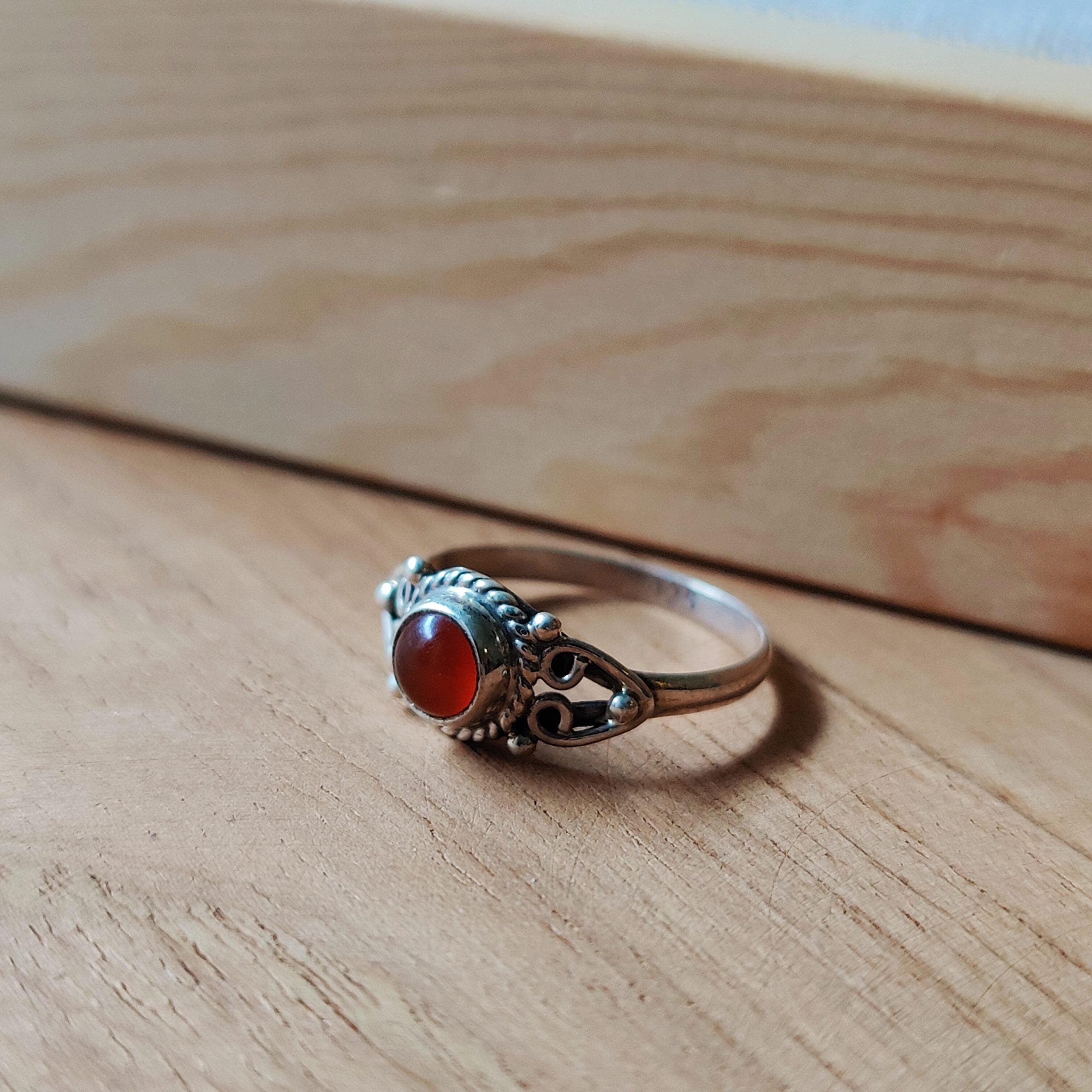 Ring | Sterling zilver & carneool | maat 15,75 image 1