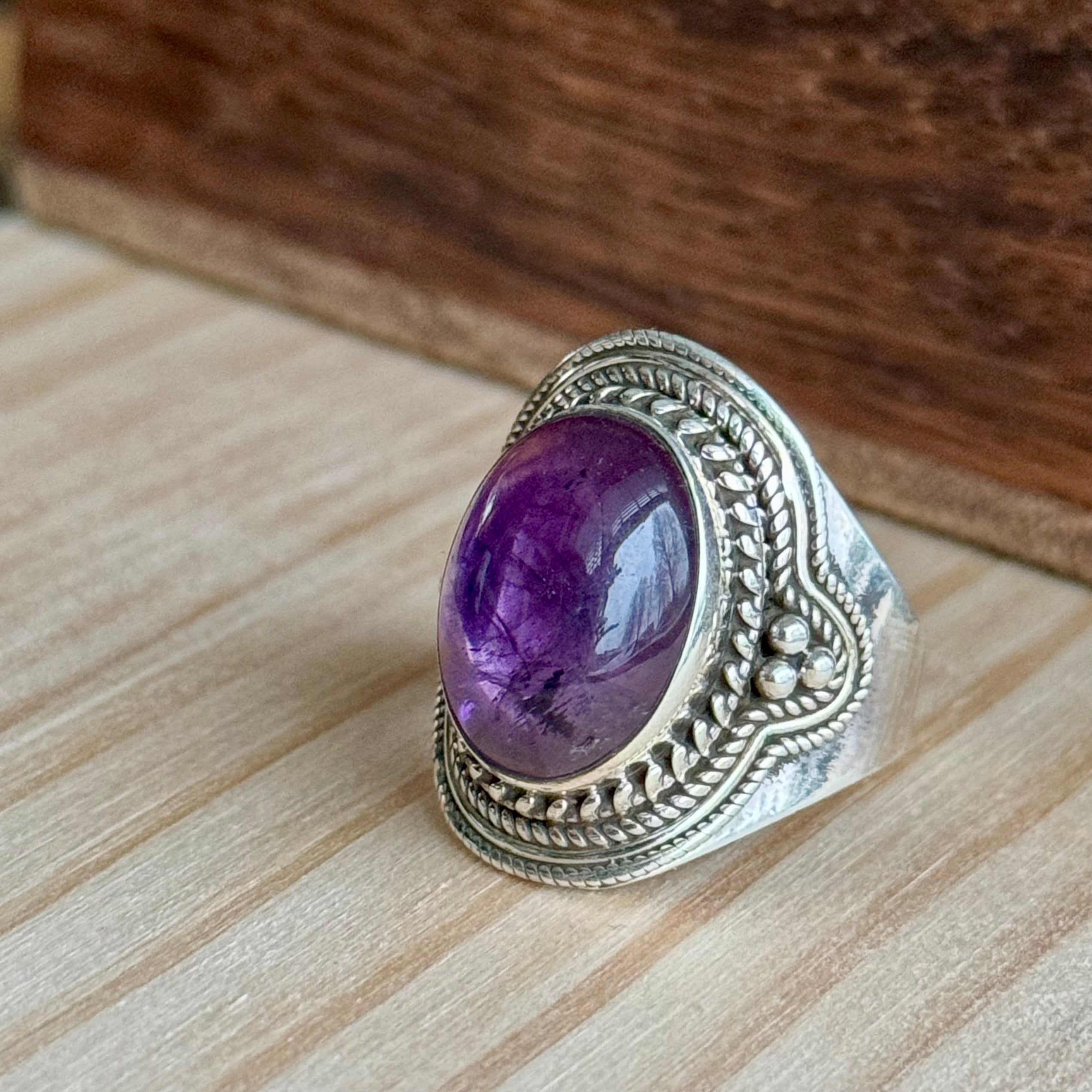 Ring | Sterling zilver & amethist | maat 19,25 image 2