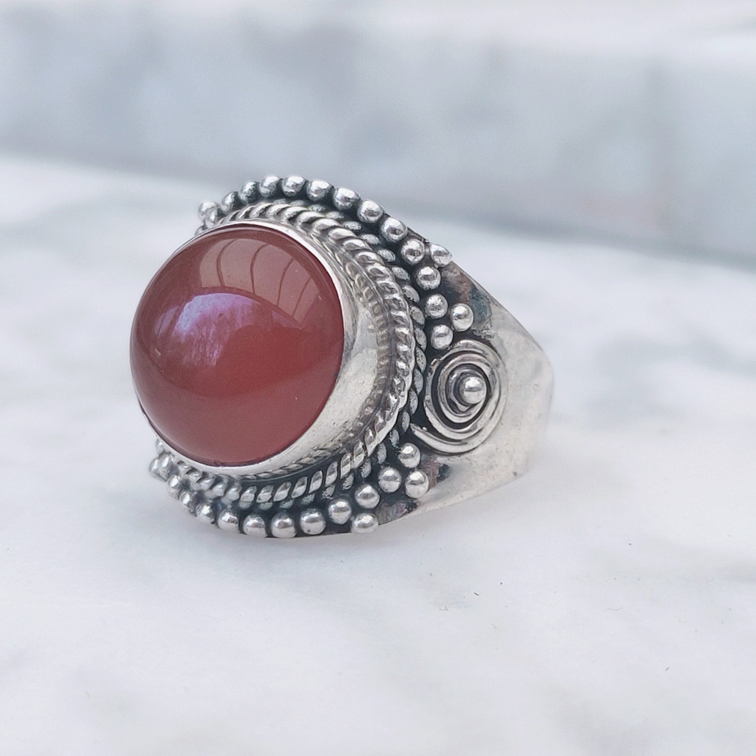 Ring | Sterling zilver & carneool | maat 17,25 image 0