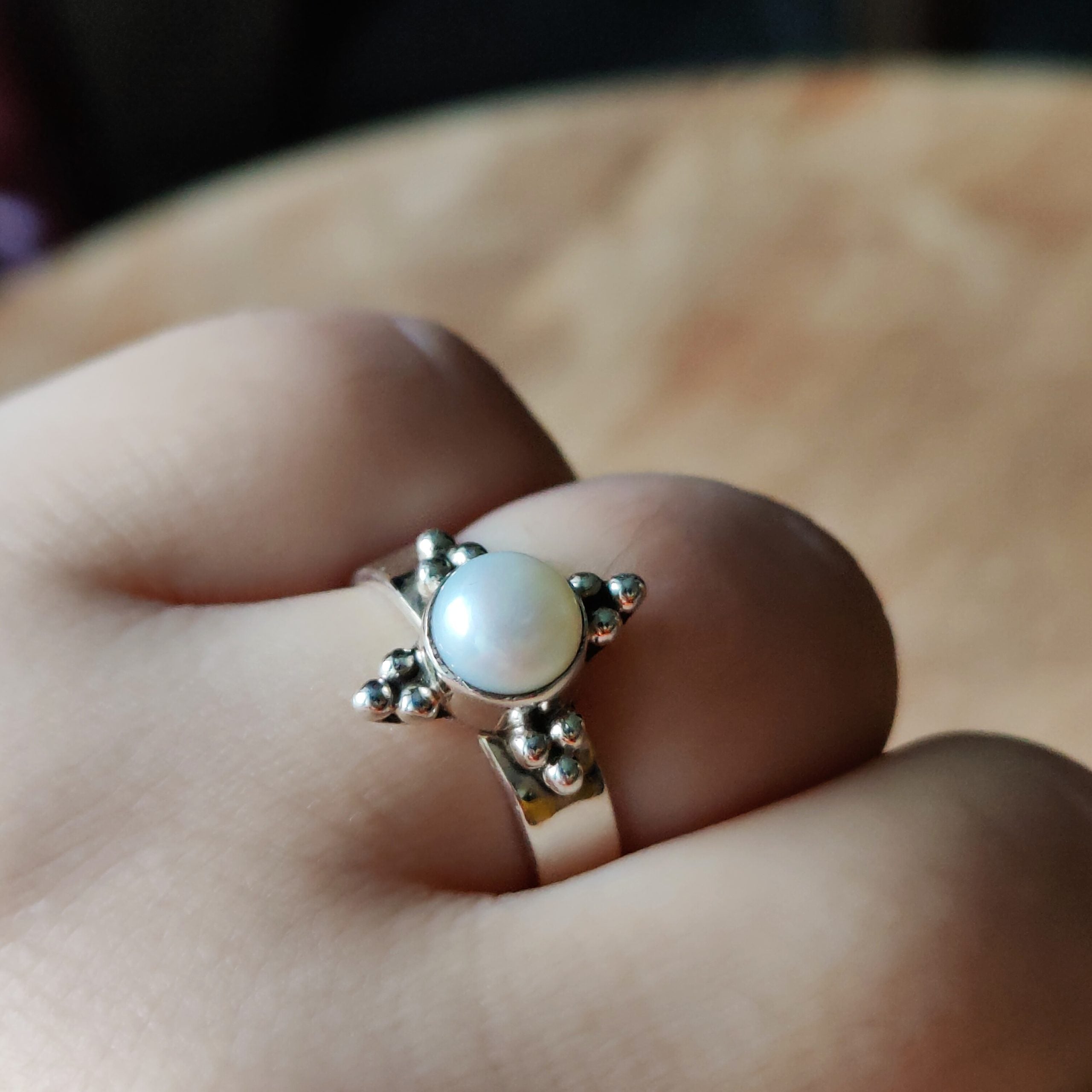Ring Duniya | Sterling zilver & parel | maat 18 image 0