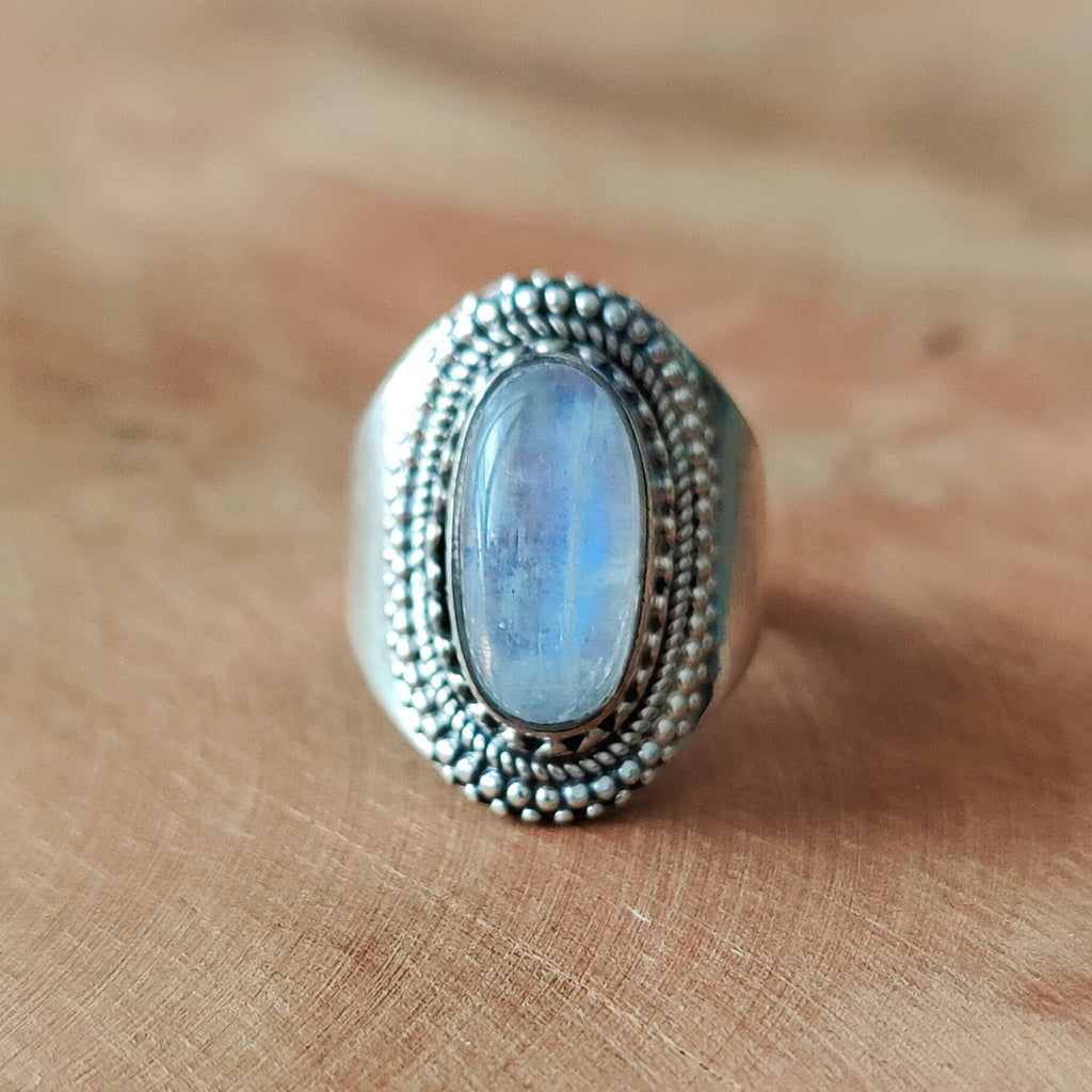 Ring | Sterling zilver & maansteen | maat 17 image 2