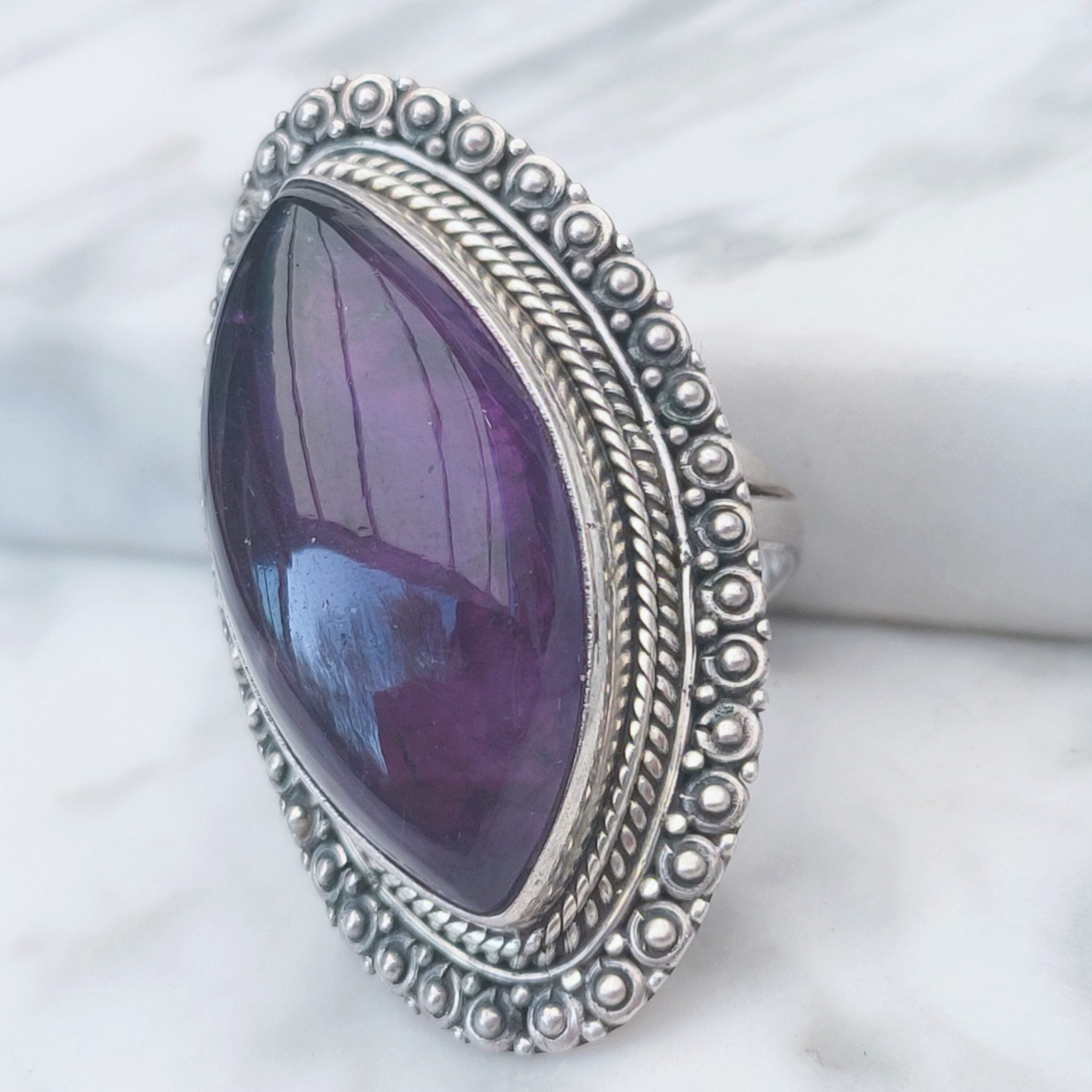 Ring | Sterling zilver & amethist | maat 19 image 3