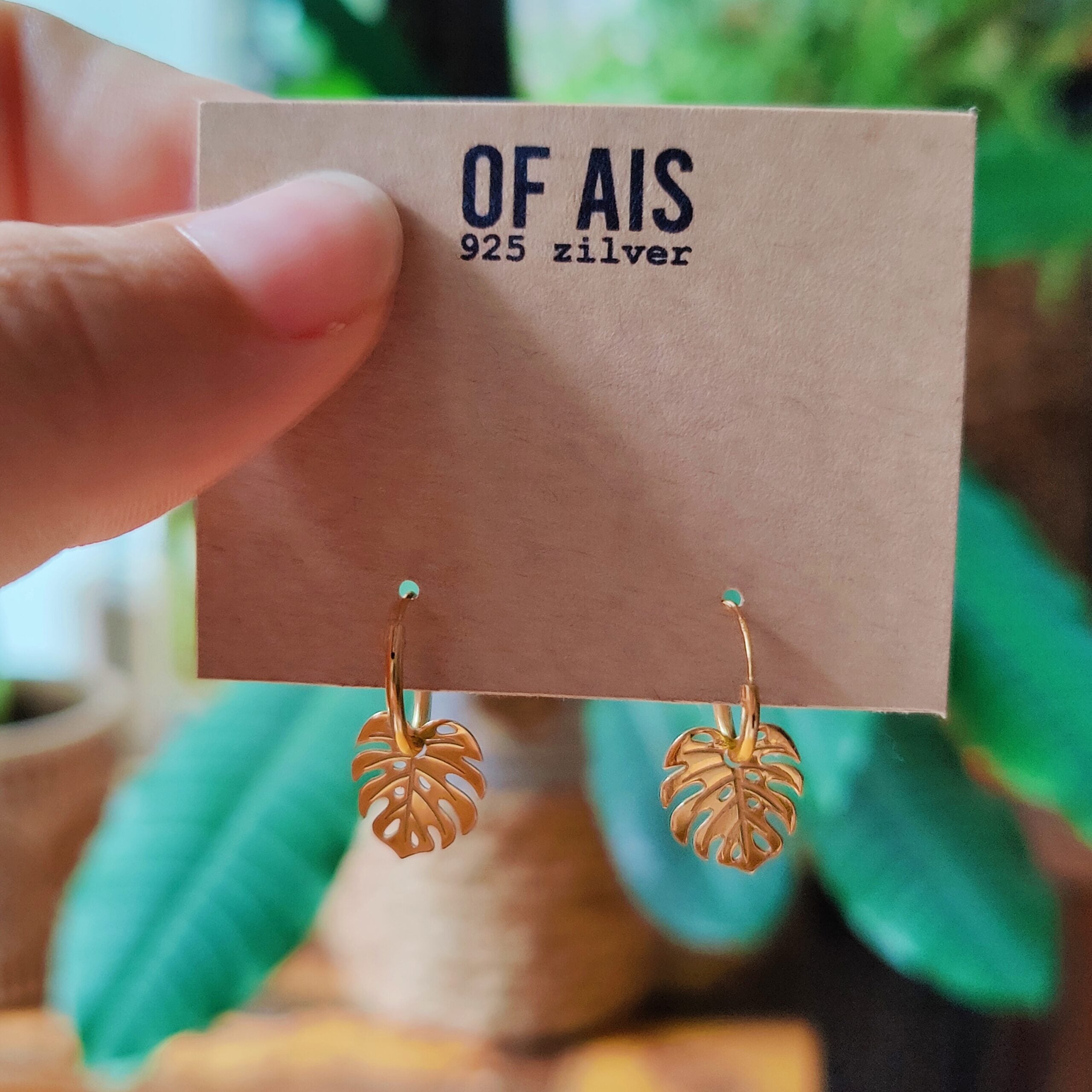 Hoops Monstera | 14K verguld sterling zilver image 0