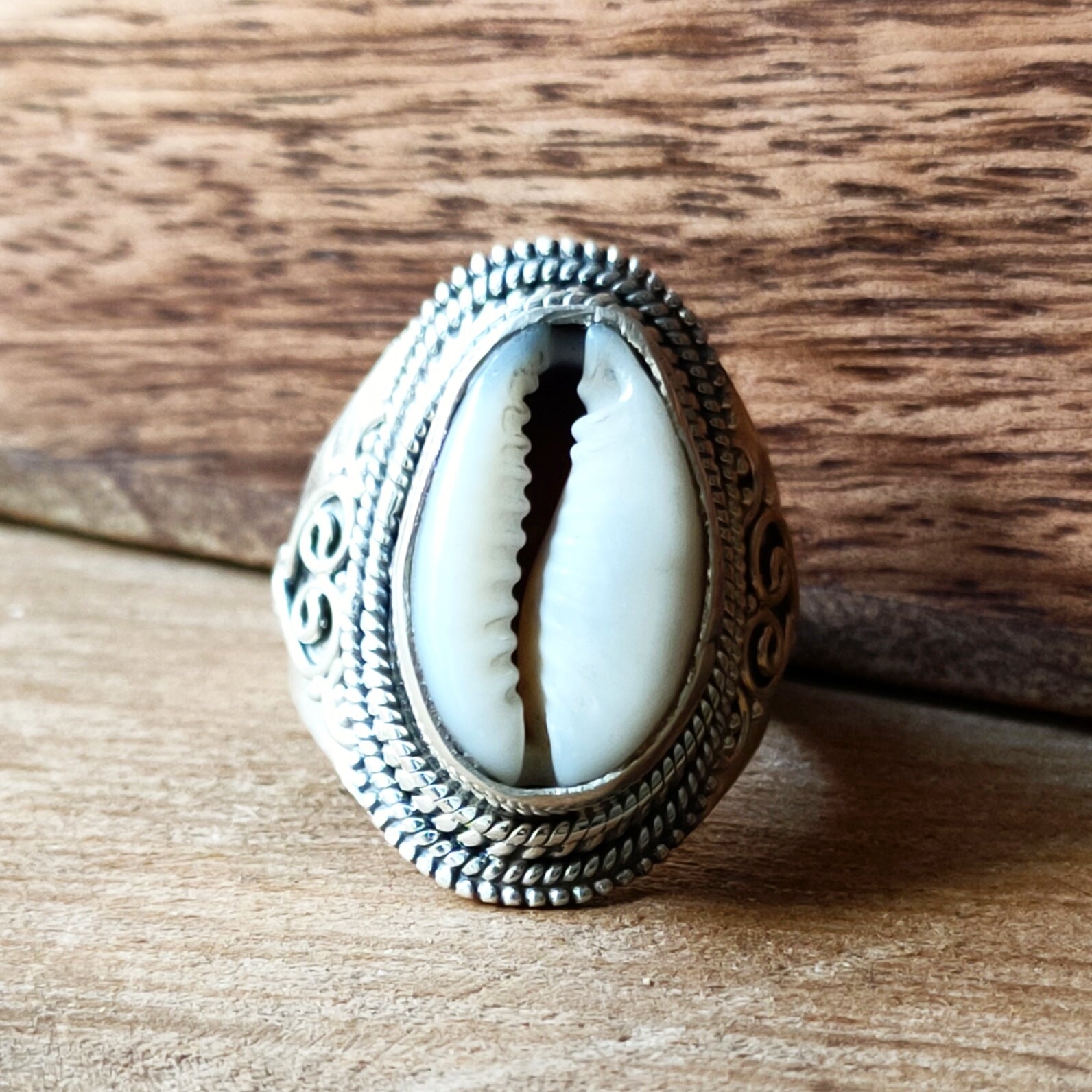 Ring | Sterling zilver & cowrie schelp image 0
