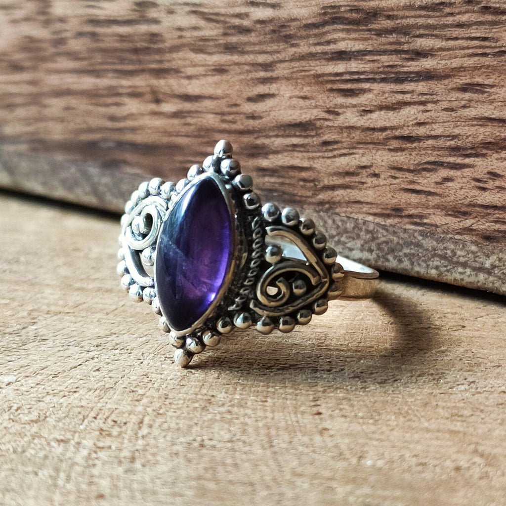 Ring | Sterling zilver & amethist | maat 15,75 image 0