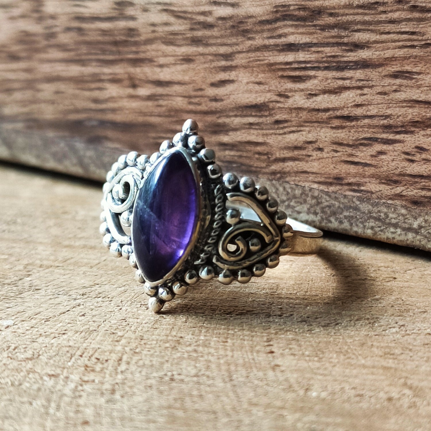 Ring | Sterling zilver & amethist | maat 15,75 image 0