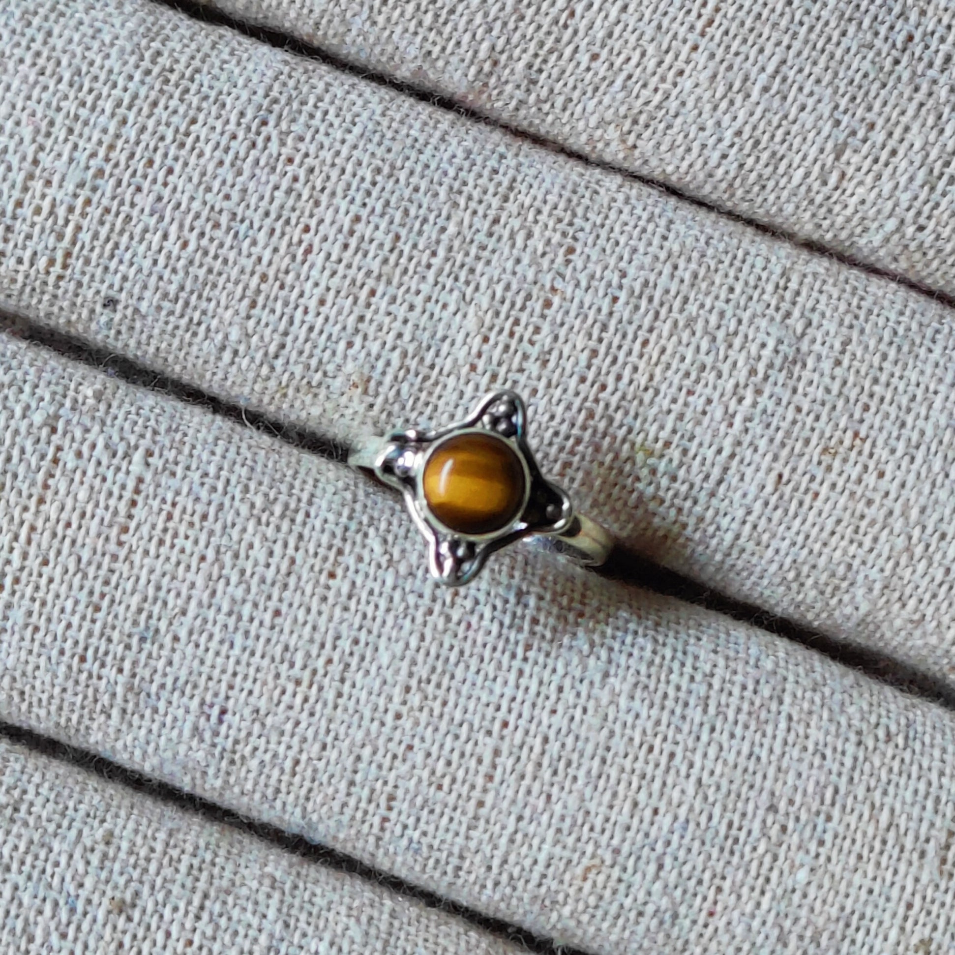 Ring | Sterling zilver & tijgeroog | maat 15,5 image 1