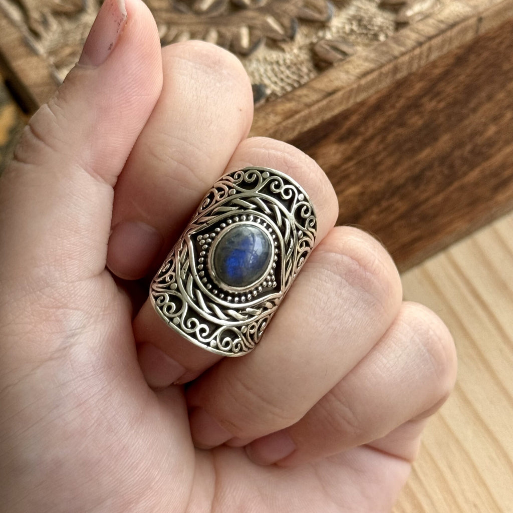Ring | Sterling zilver & labradoriet | maat 17,5 image 3