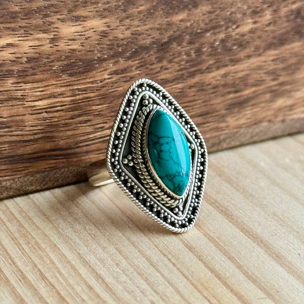 Ring | Sterling zilver & turkoois | maat 17,25 image 1